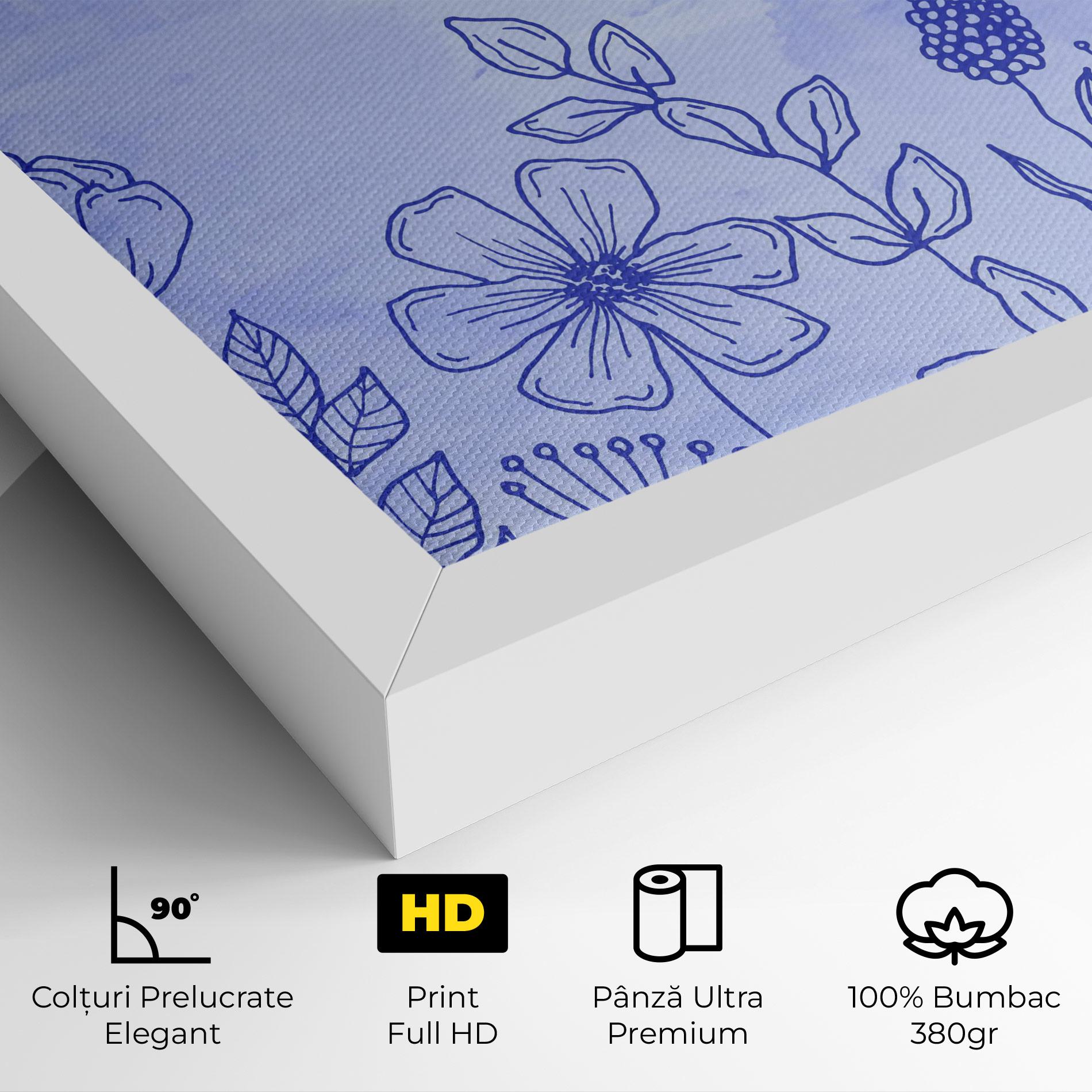 Tablou Canvas Blue Line Plant mockup 4