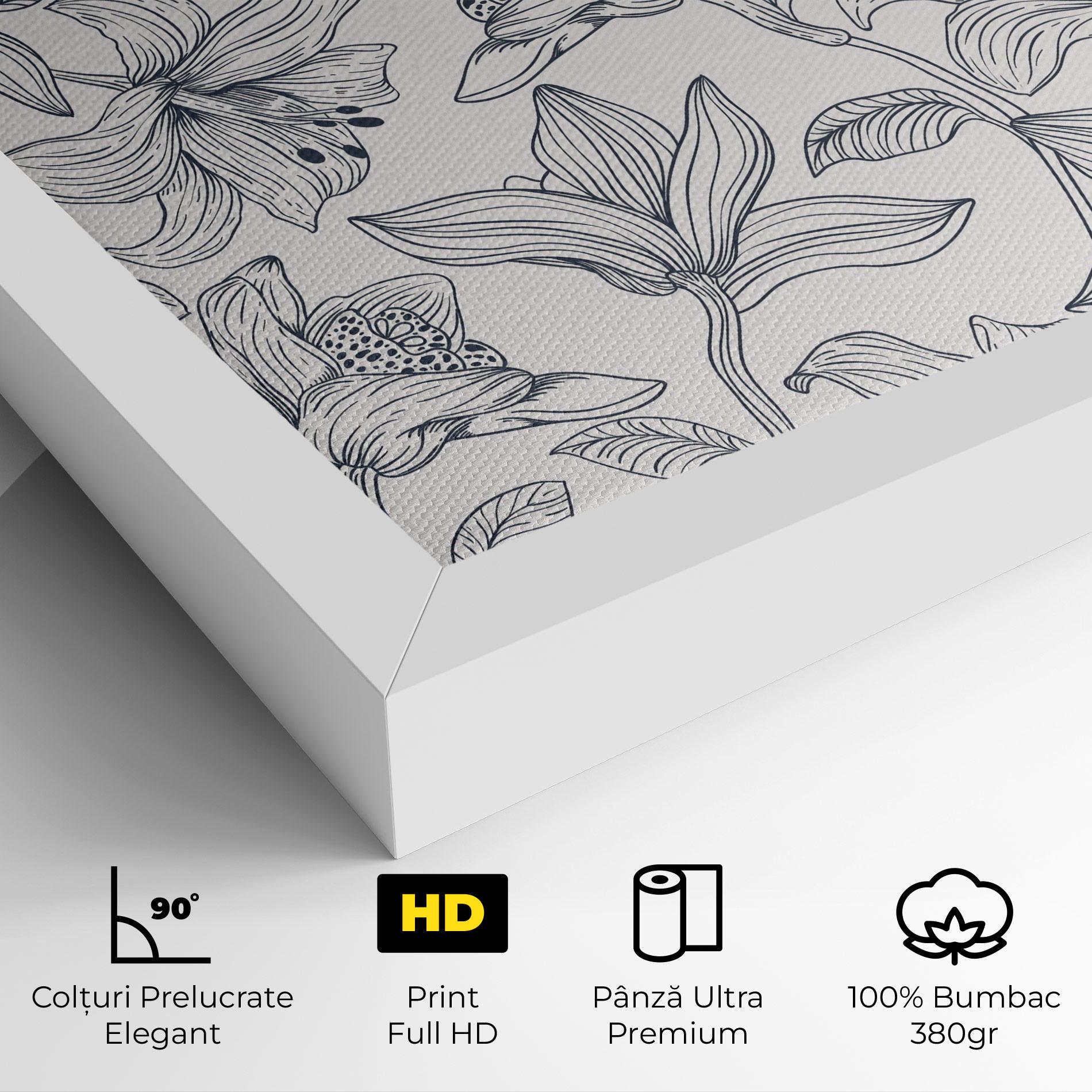 Tablou Canvas Blue Patern Flower mockup 4