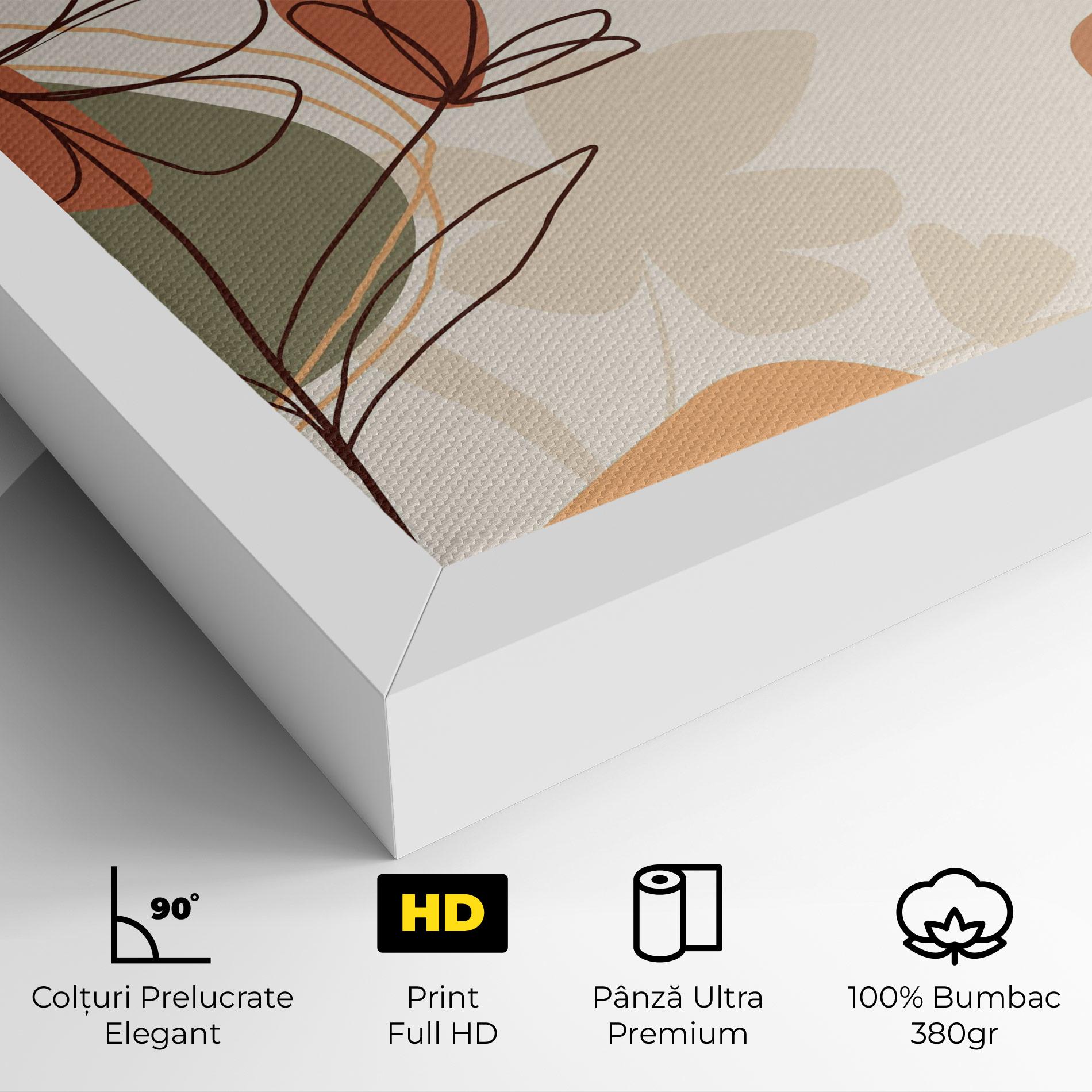 Tablou Canvas Brown Line Plants mockup 4