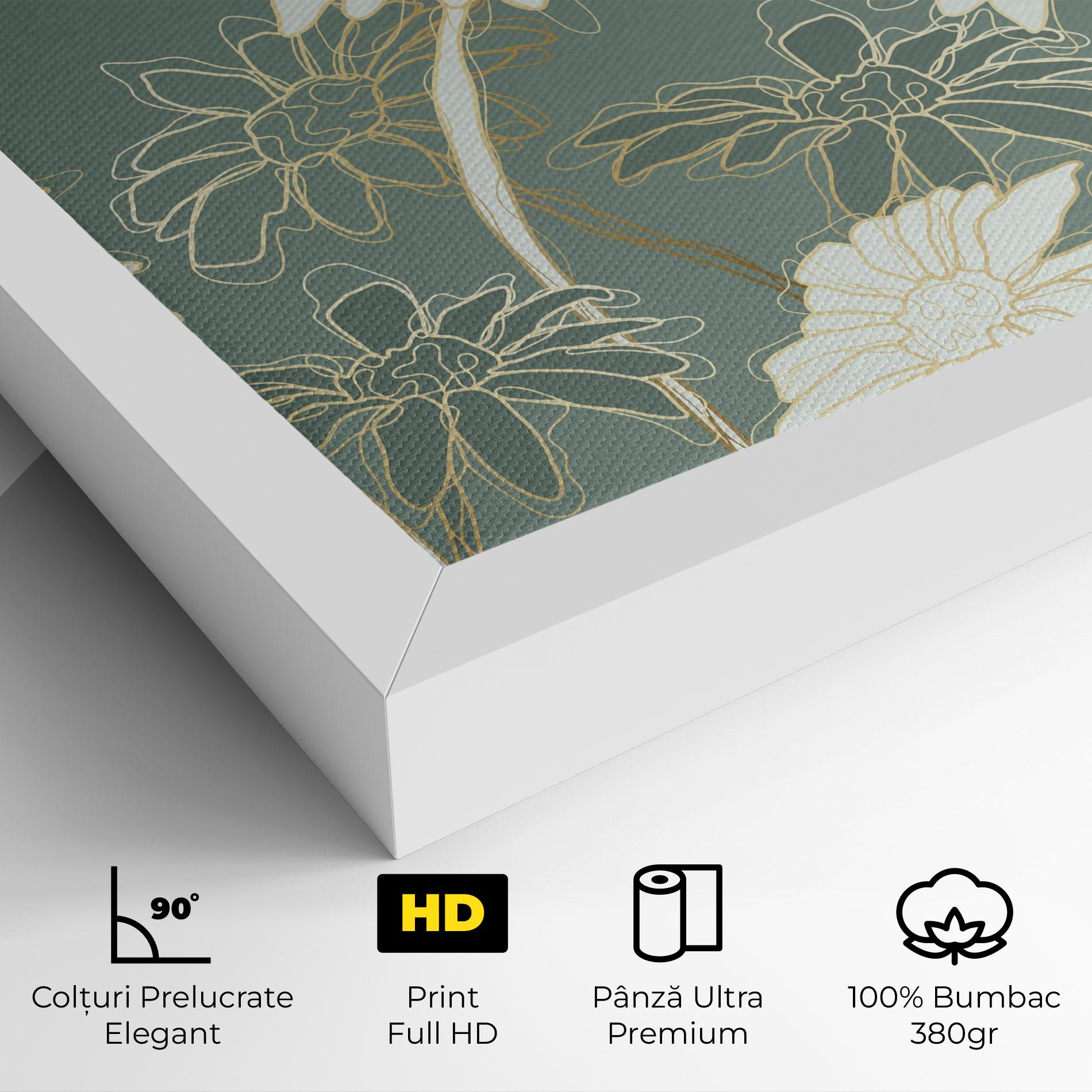 Tablou Canvas Gold Green Line mockup 4