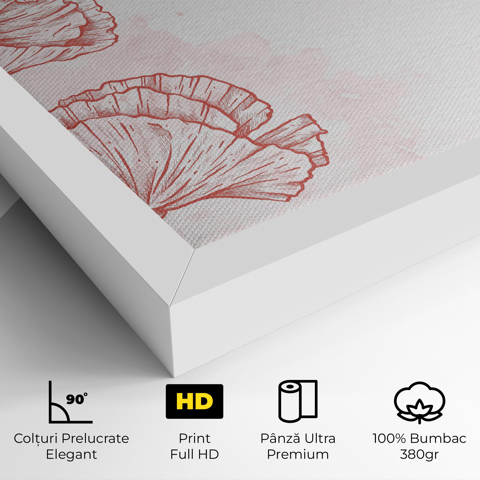 Tablou Canvas Red Poppy Line mockup 4