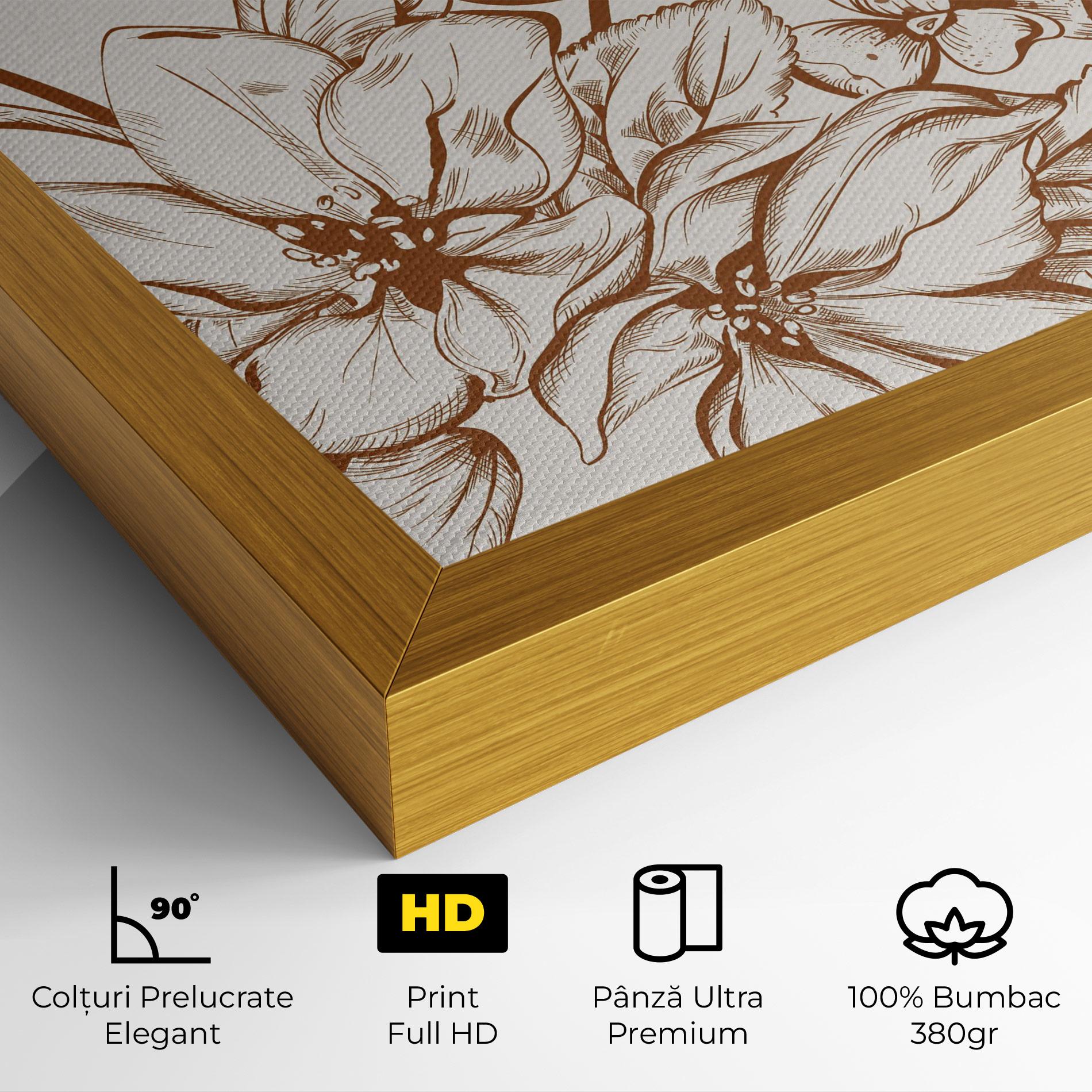 Tablou Canvas Bee Flower Line mockup 4