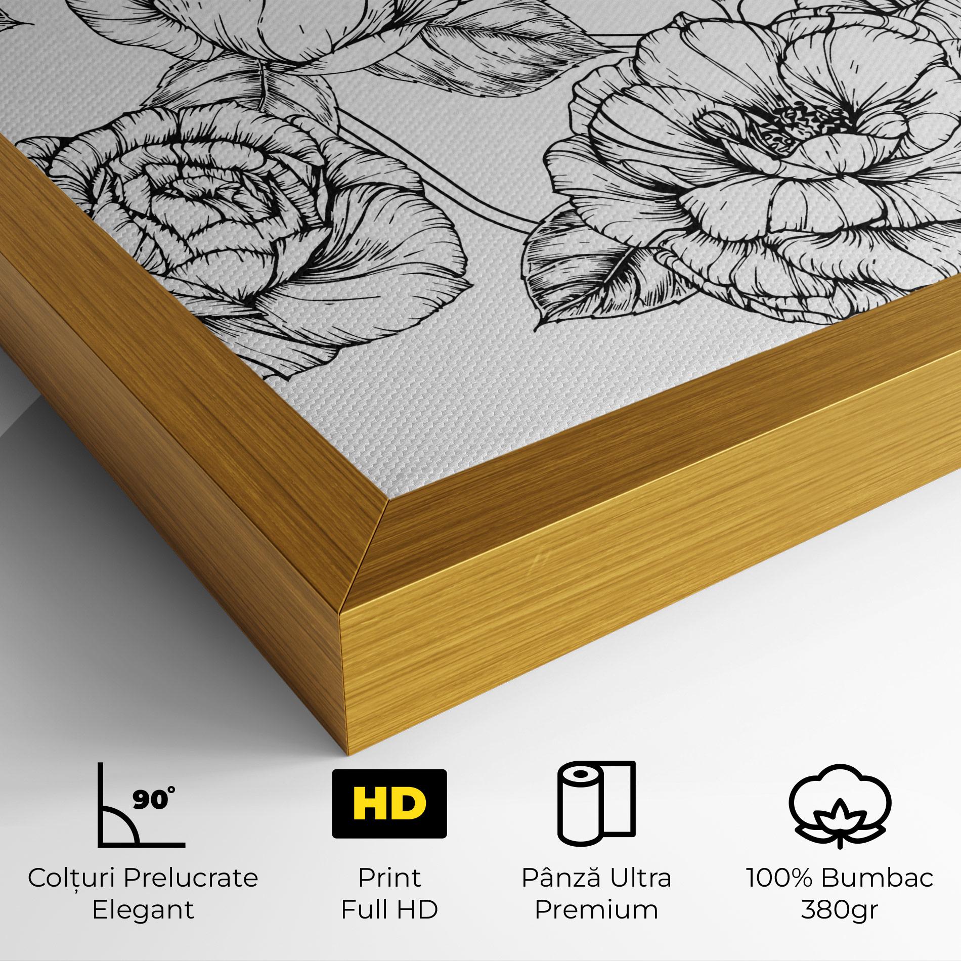 Tablou Canvas Big Roses Line mockup 4