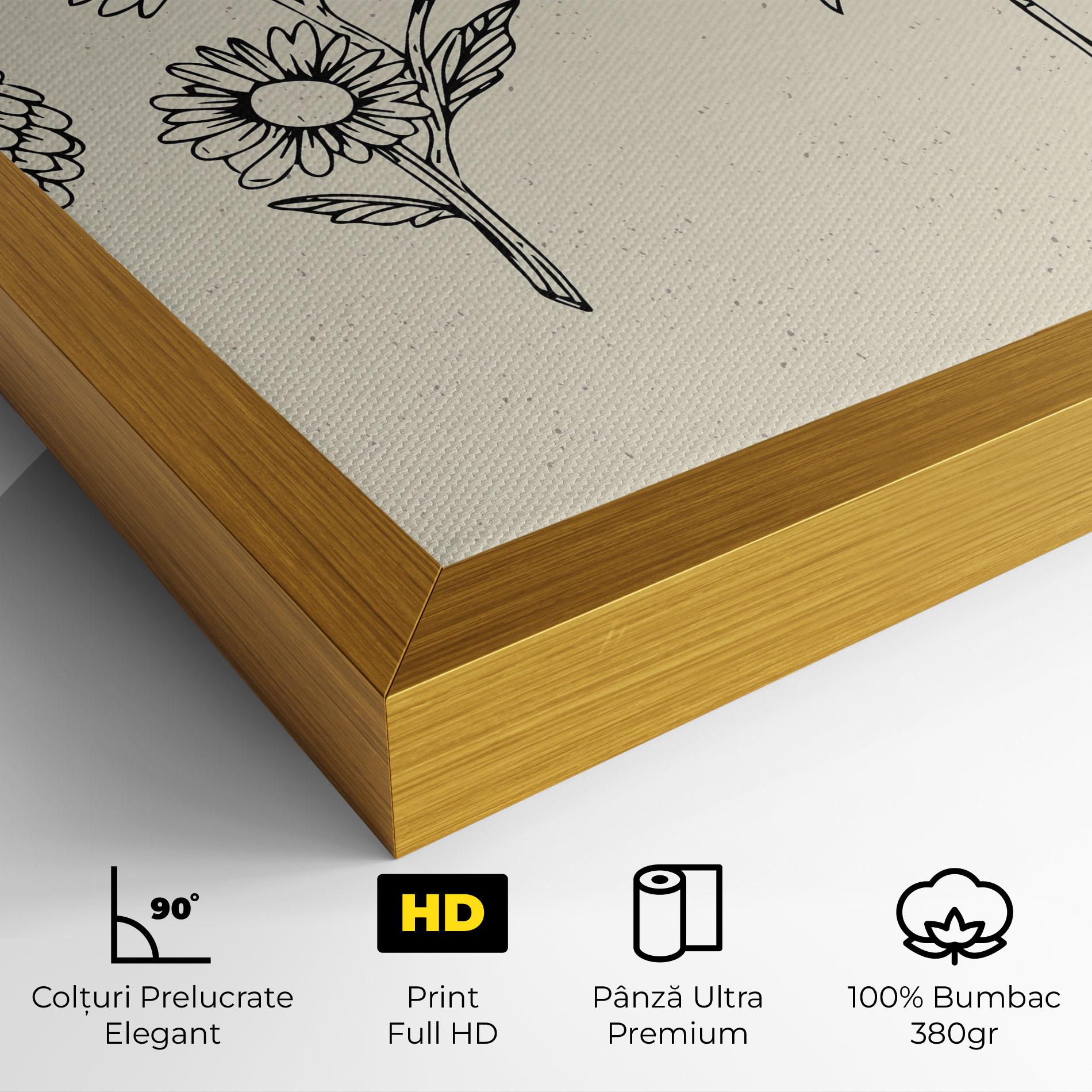 Tablou Canvas Black Line Cream mockup 4