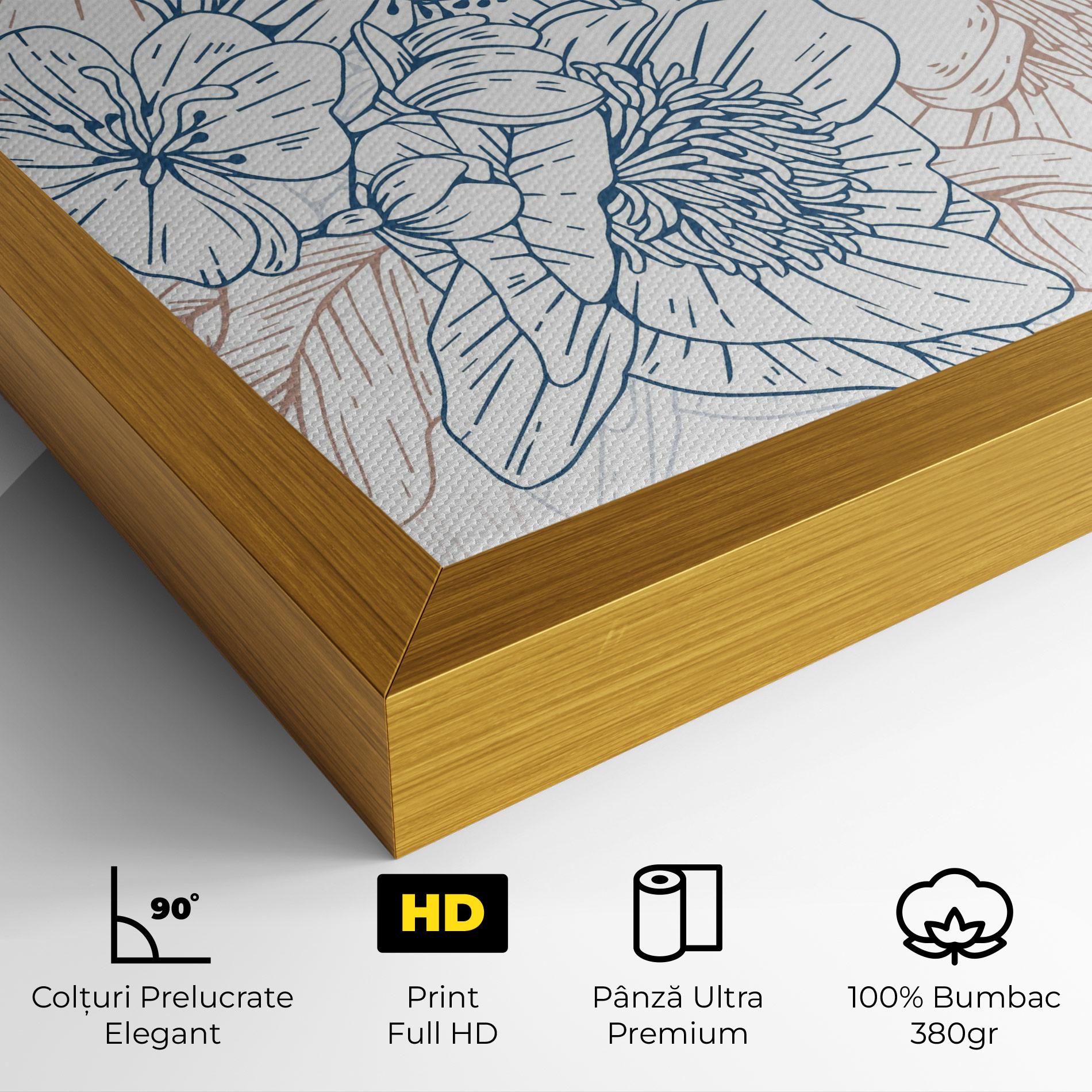 Tablou Canvas Blue Cream Line mockup 4