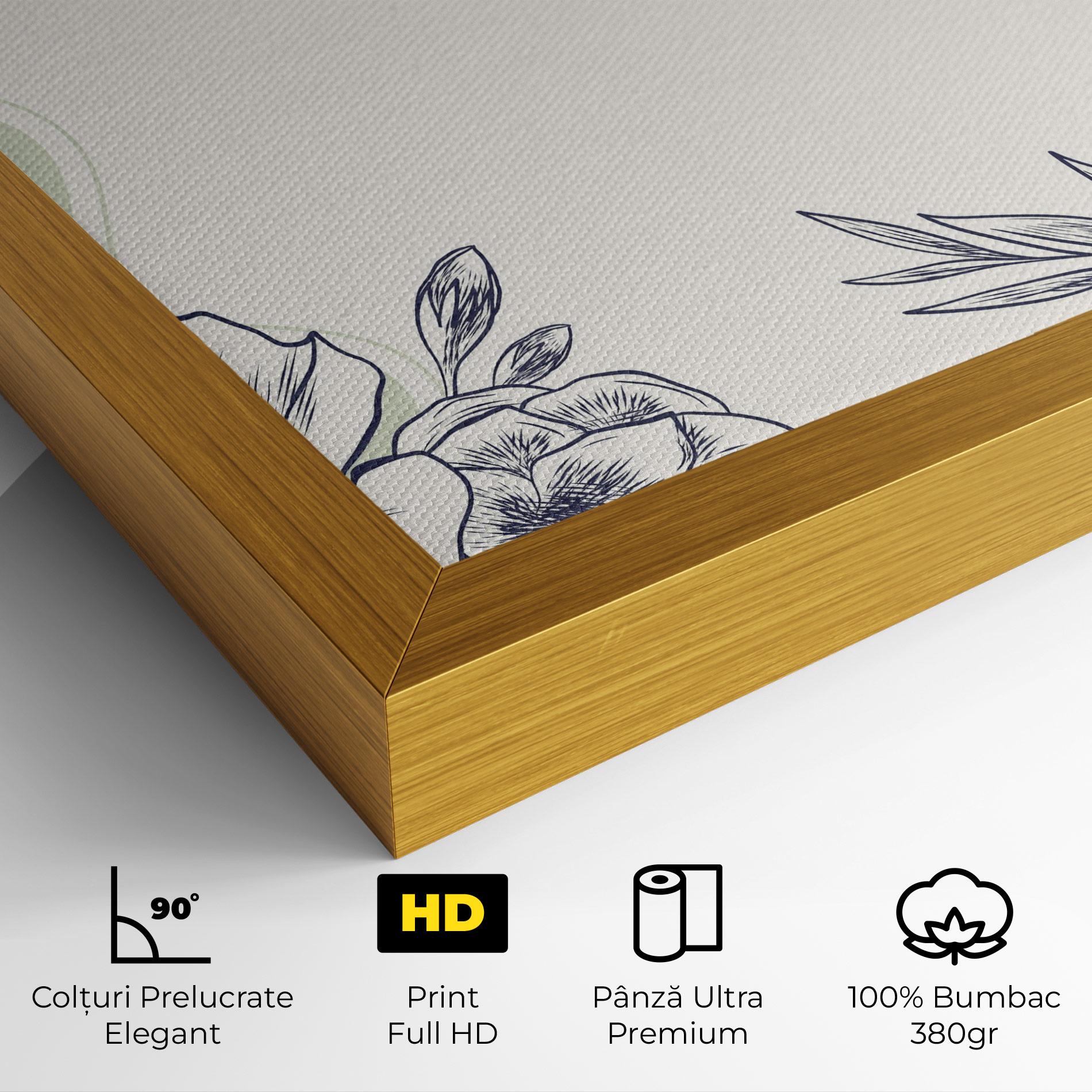 Tablou Canvas Blue Line Green mockup 4