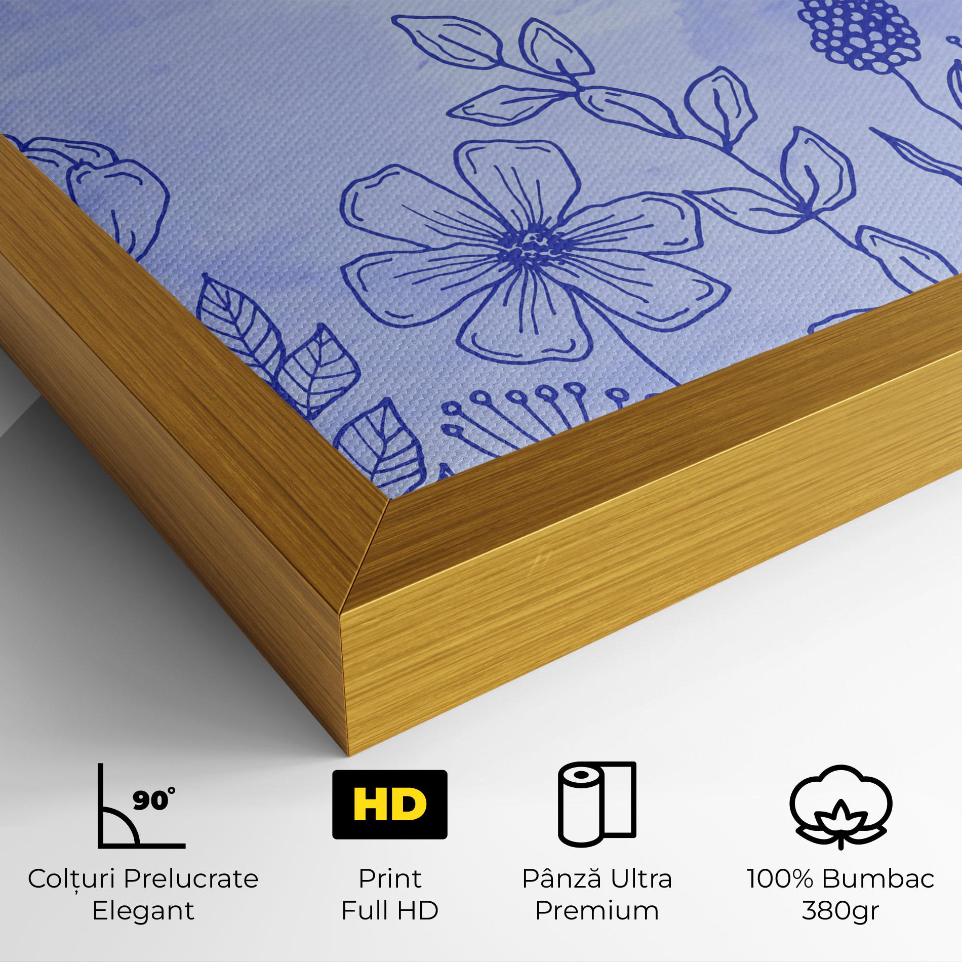 Tablou Canvas Blue Line Plant mockup 4