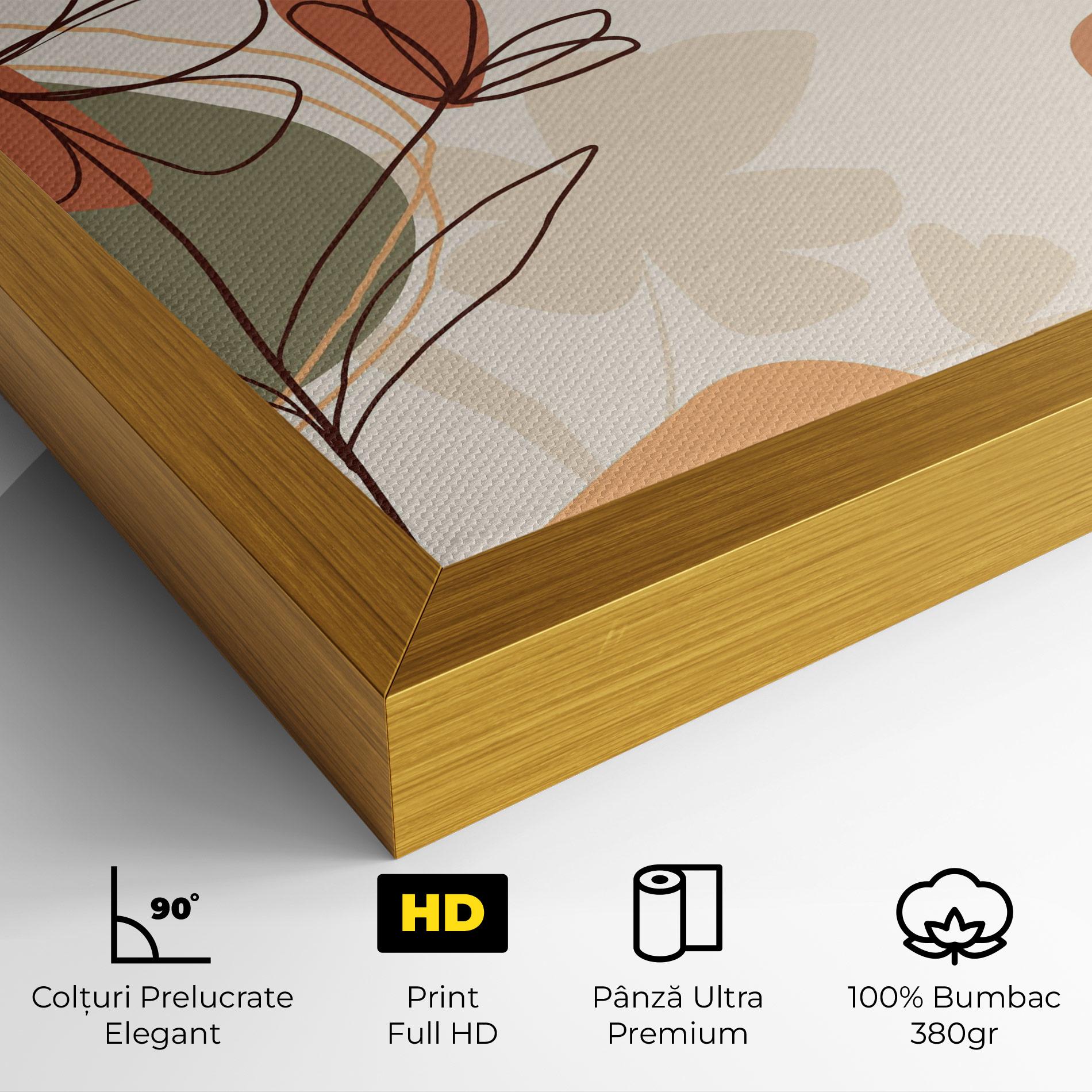 Tablou Canvas Brown Line Plants mockup 4