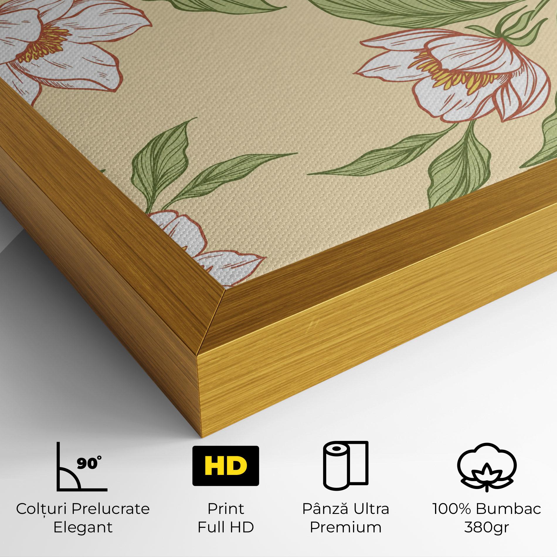 Tablou Canvas Cream Flower White mockup 4