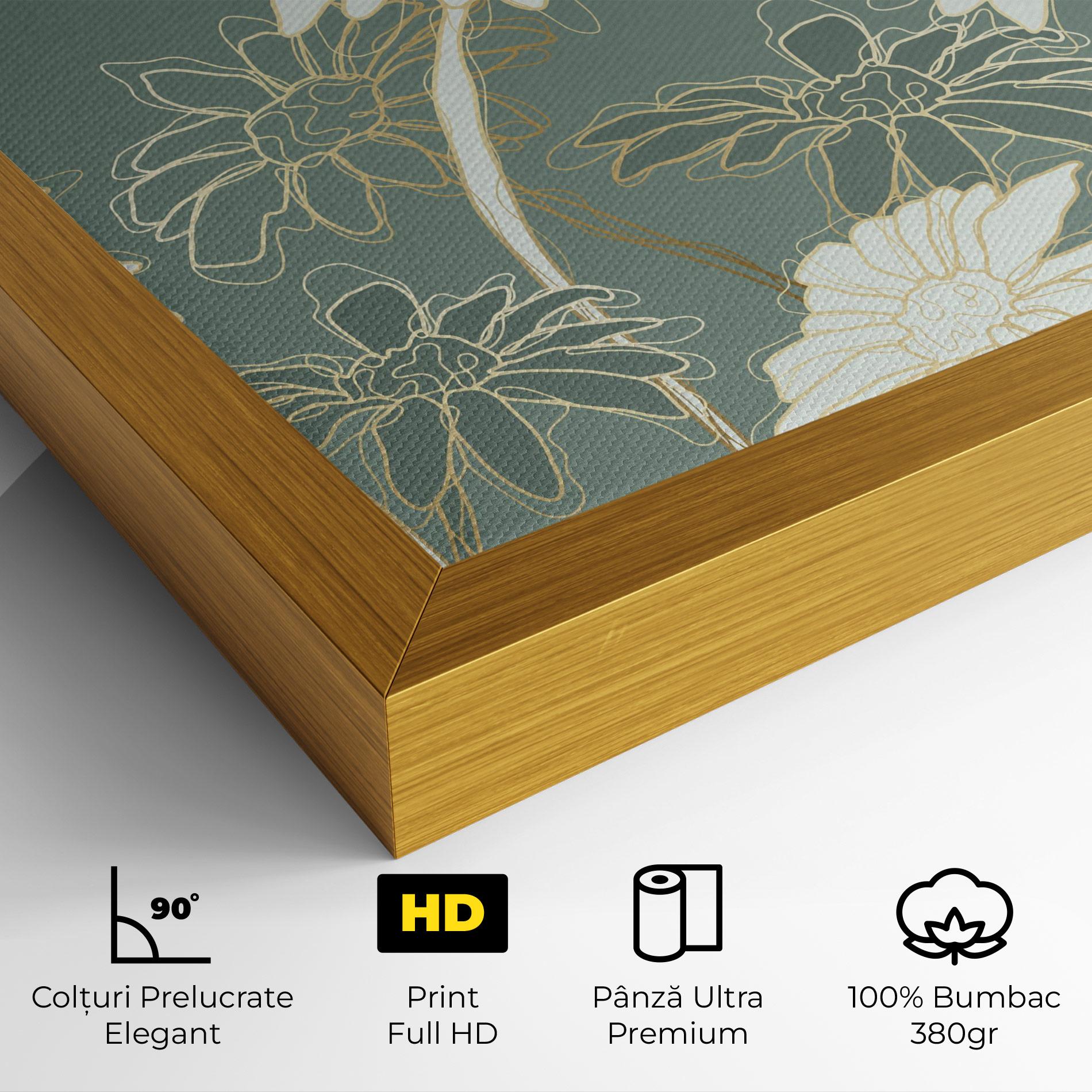 Tablou Canvas Gold Green Line mockup 4