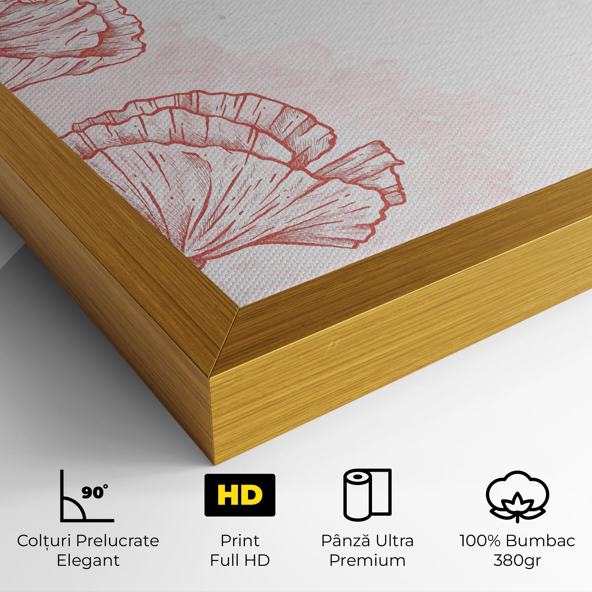 Tablou Canvas Red Poppy Line mockup 4