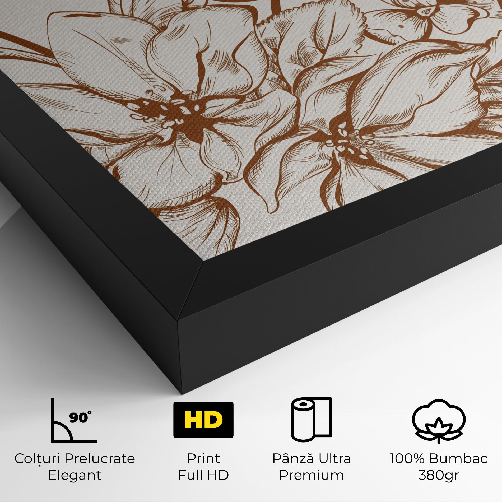 Tablou Canvas Bee Flower Line mockup 4