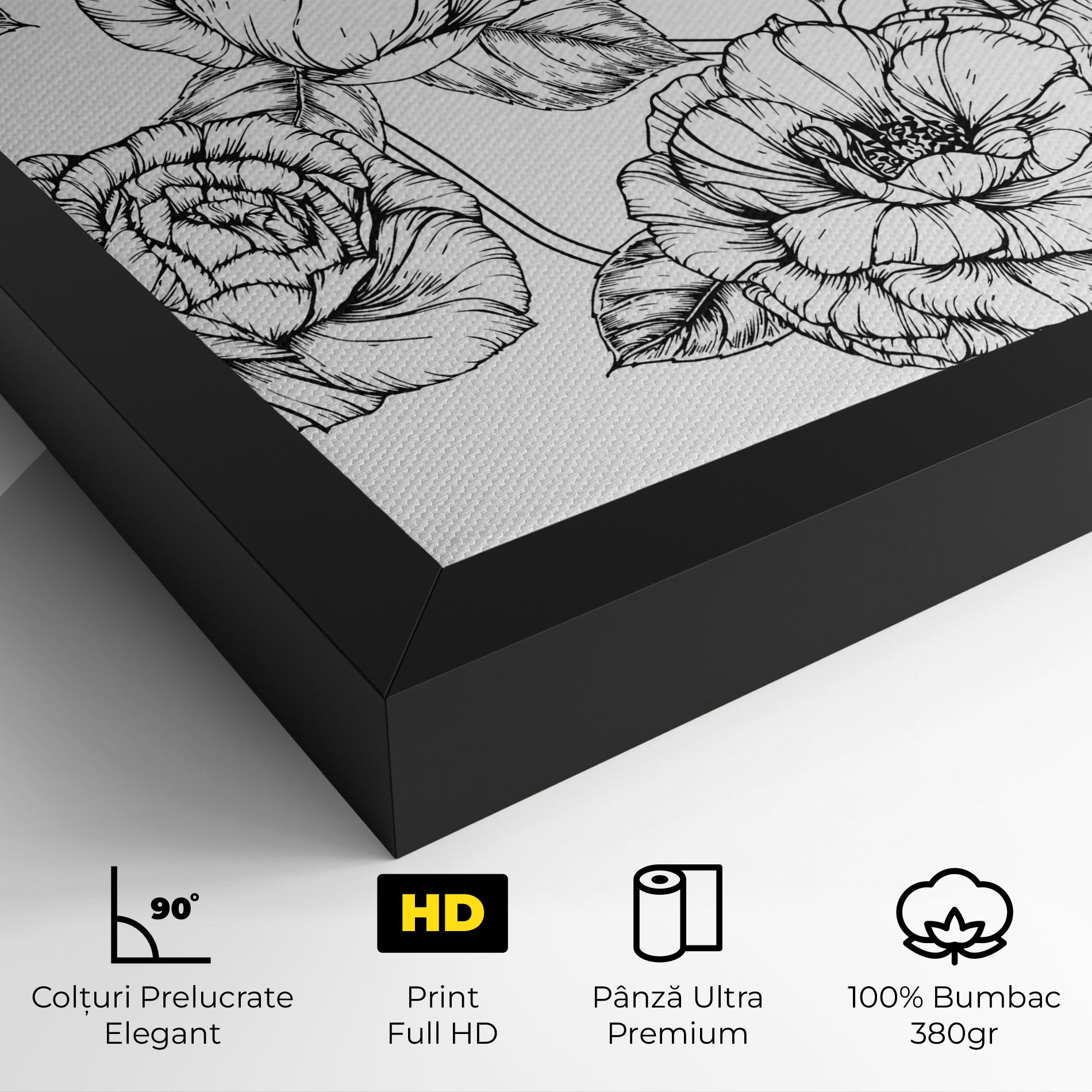 Tablou Canvas Big Roses Line mockup 4