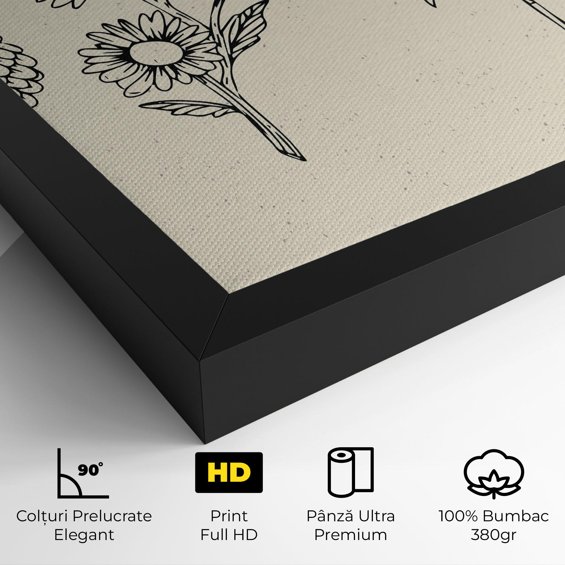 Tablou Canvas Black Line Cream mockup 4