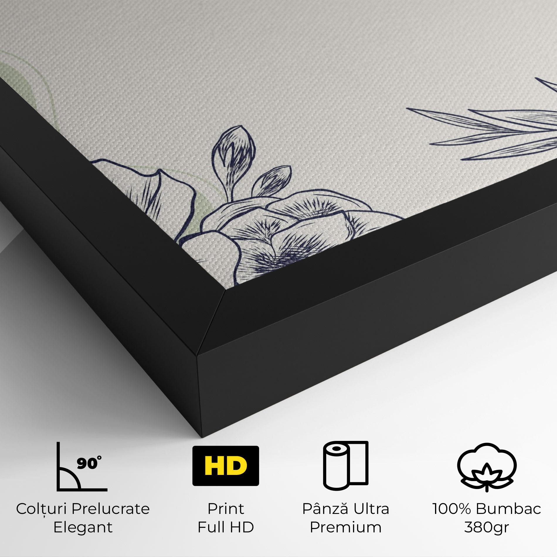 Tablou Canvas Blue Line Green mockup 4