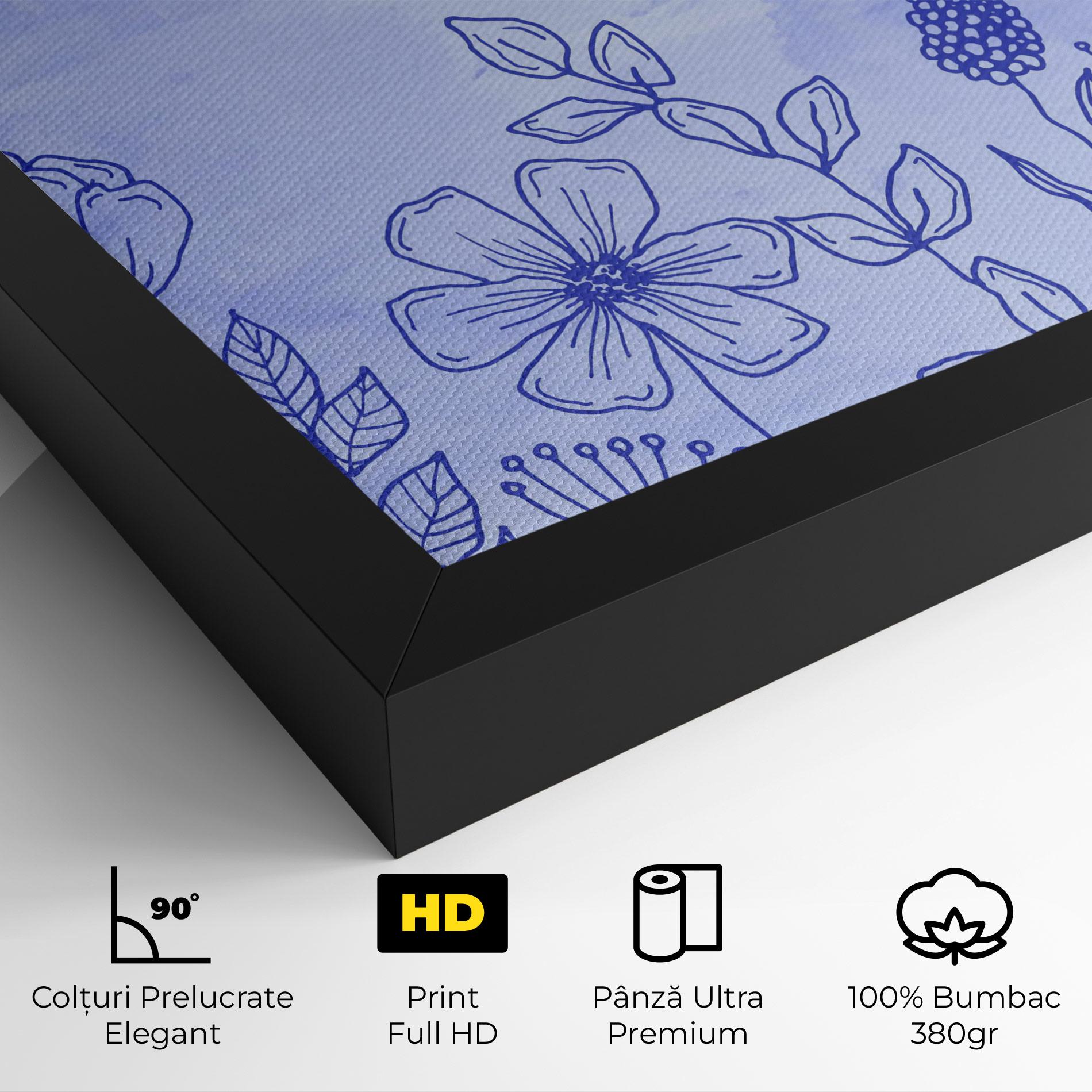 Tablou Canvas Blue Line Plant mockup 4