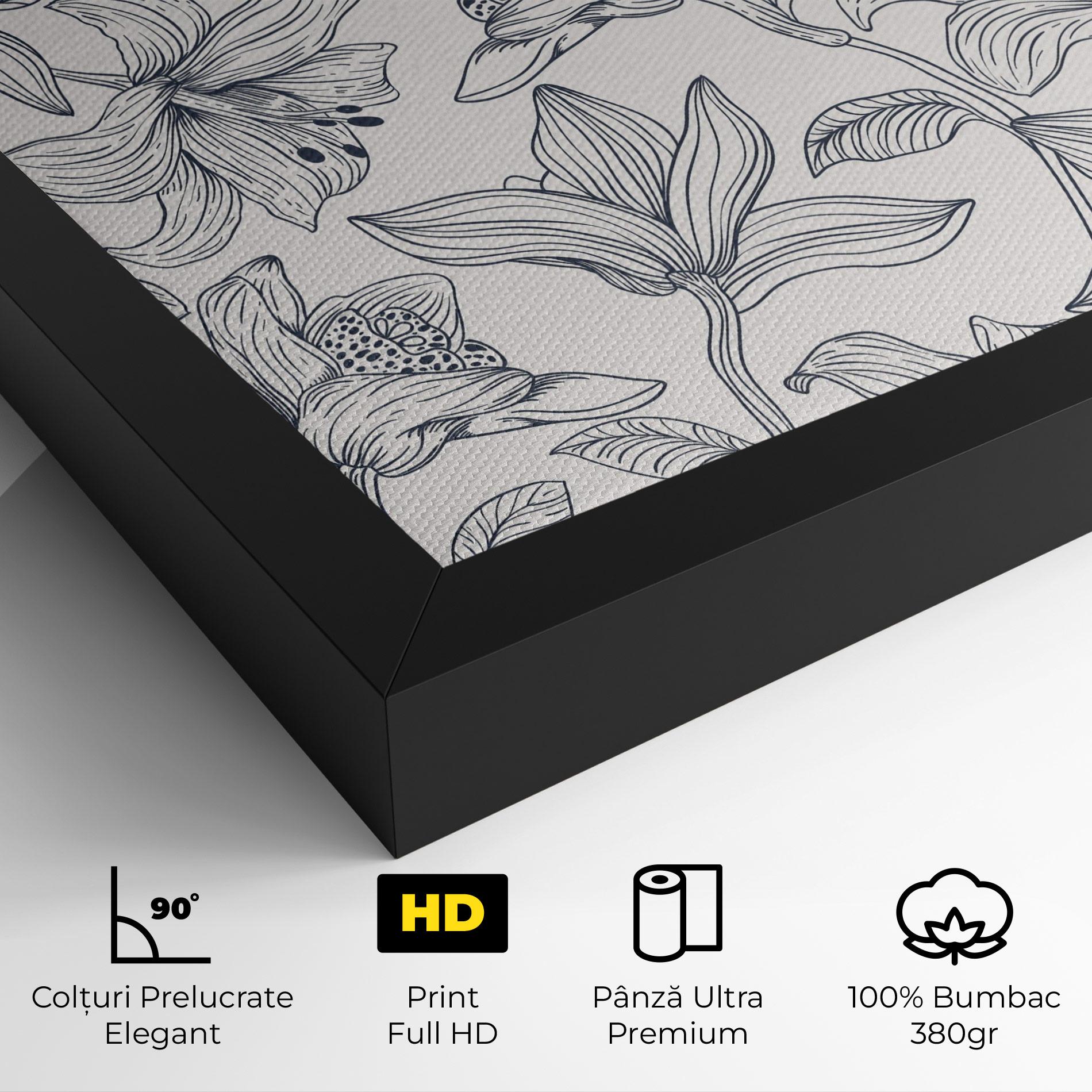 Tablou Canvas Blue Patern Flower mockup 4