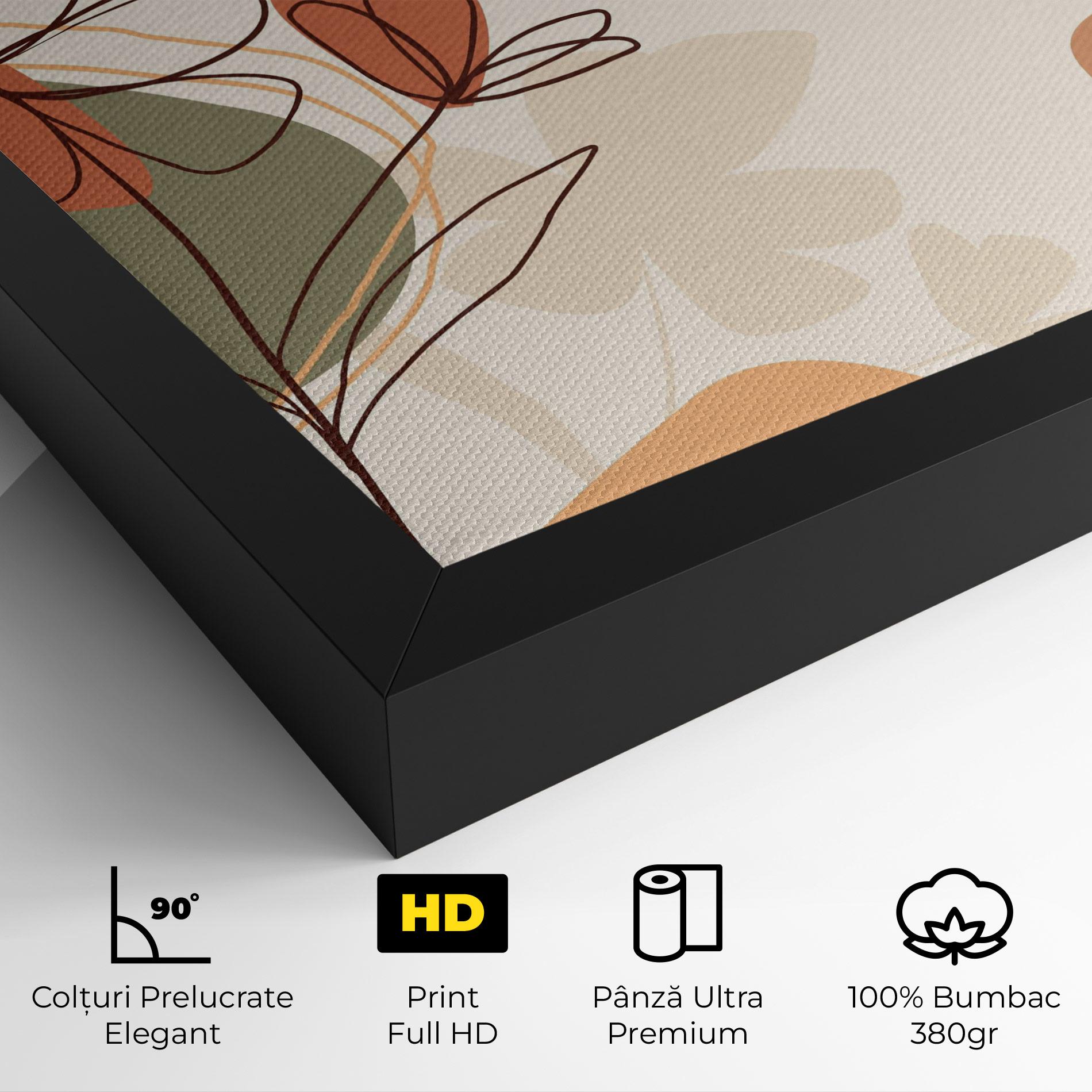 Tablou Canvas Brown Line Plants mockup 4