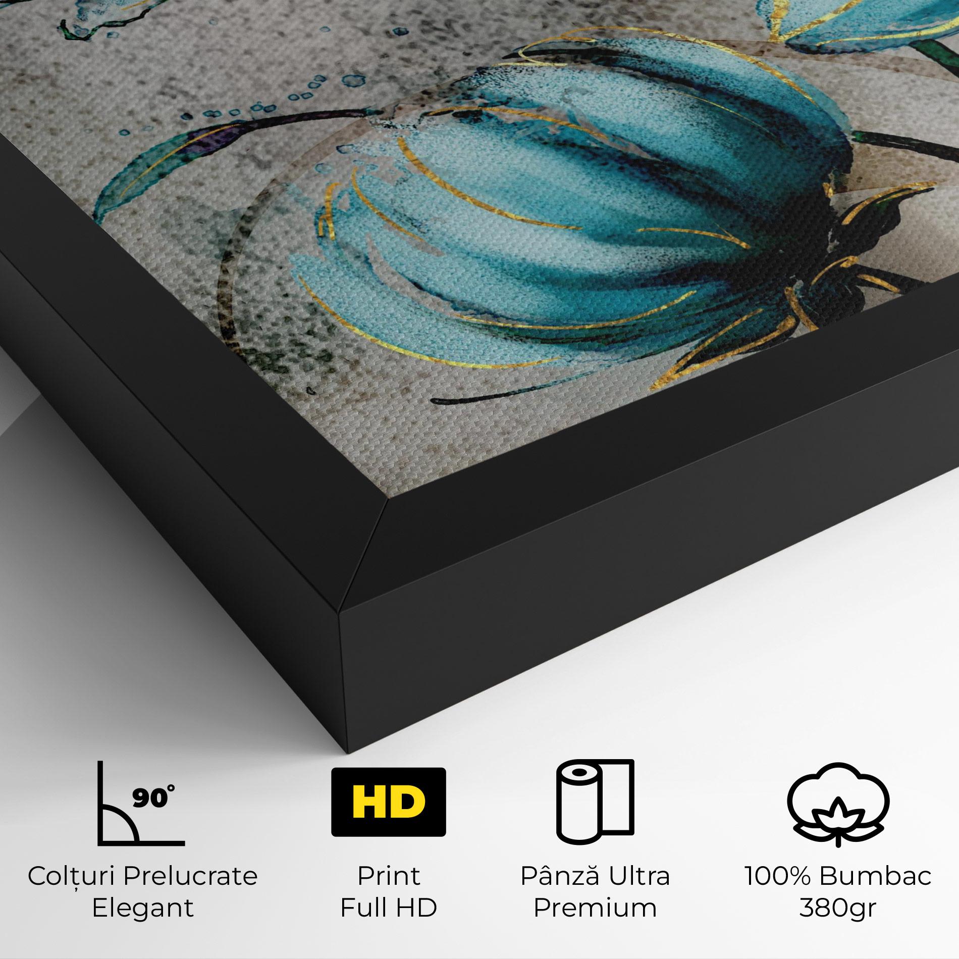 Tablou Canvas Bujori Albastri mockup 4