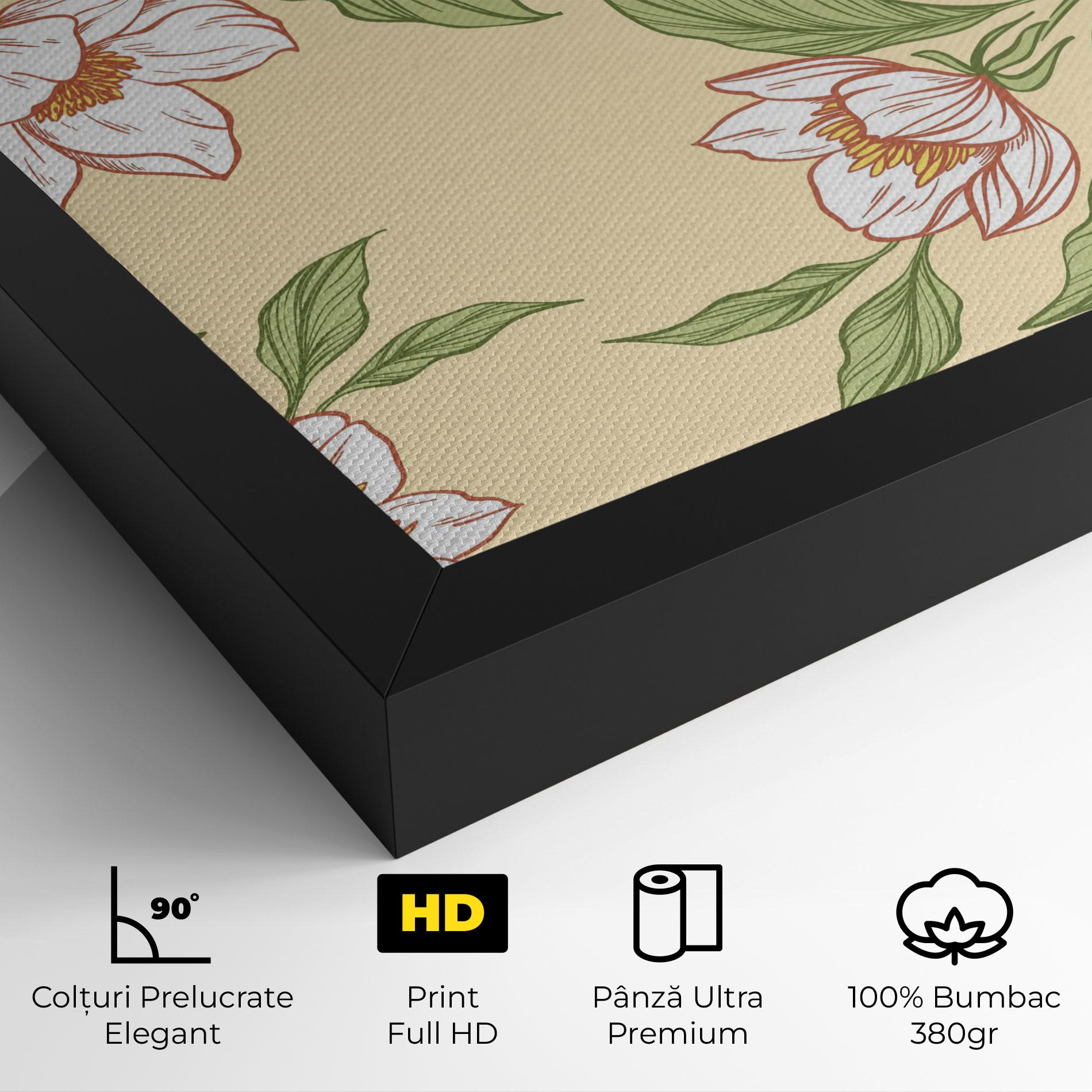 Tablou Canvas Cream Flower White mockup 4