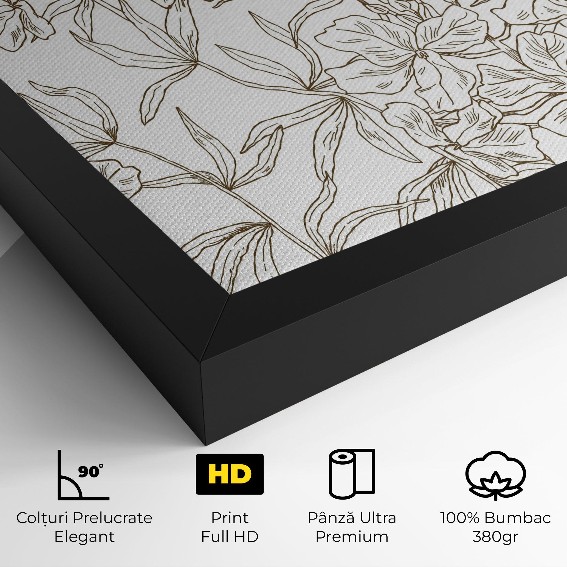 Tablou Canvas Flower Brown Line mockup 4