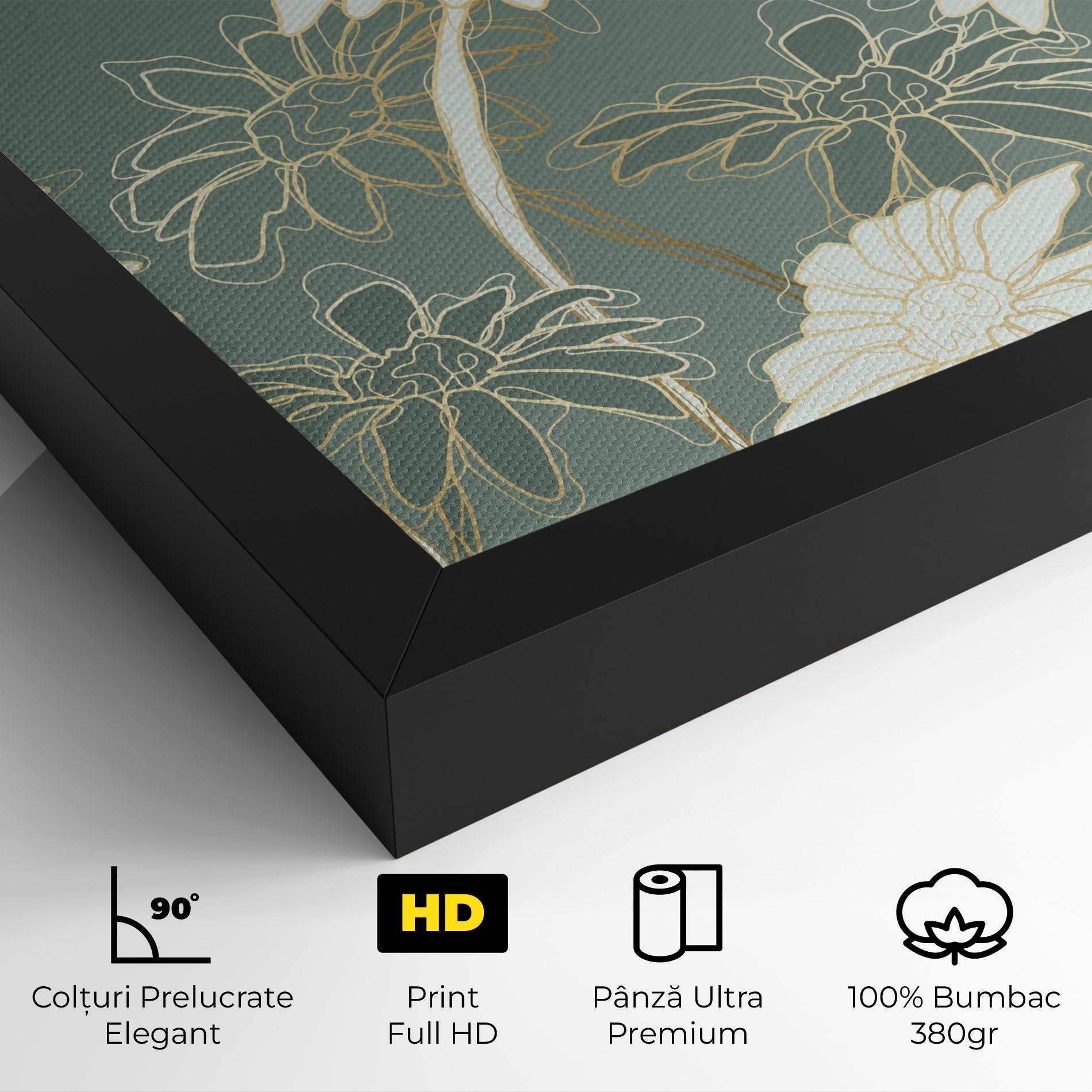 Tablou Canvas Gold Green Line mockup 4