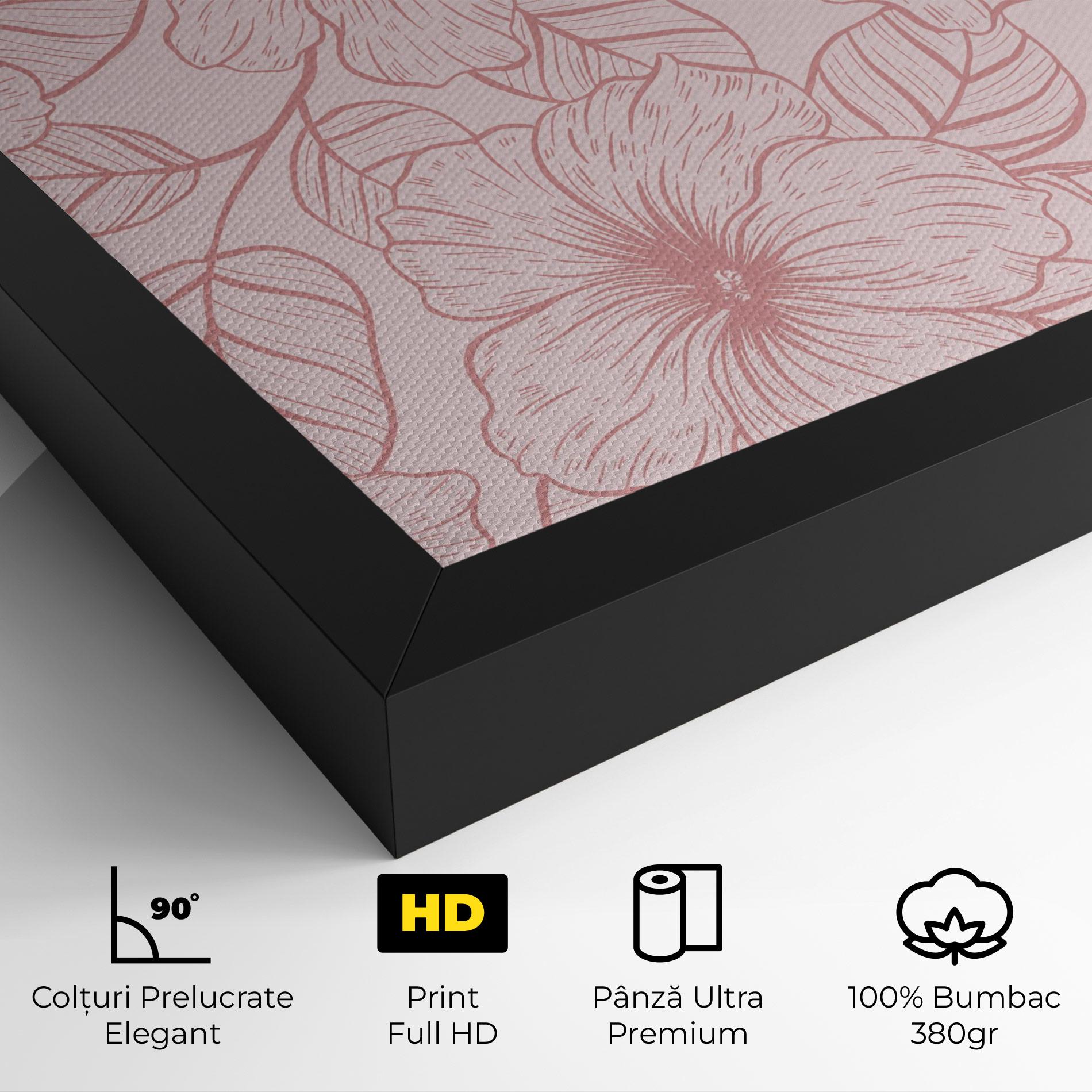 Tablou Canvas Pink Line Flower mockup 4
