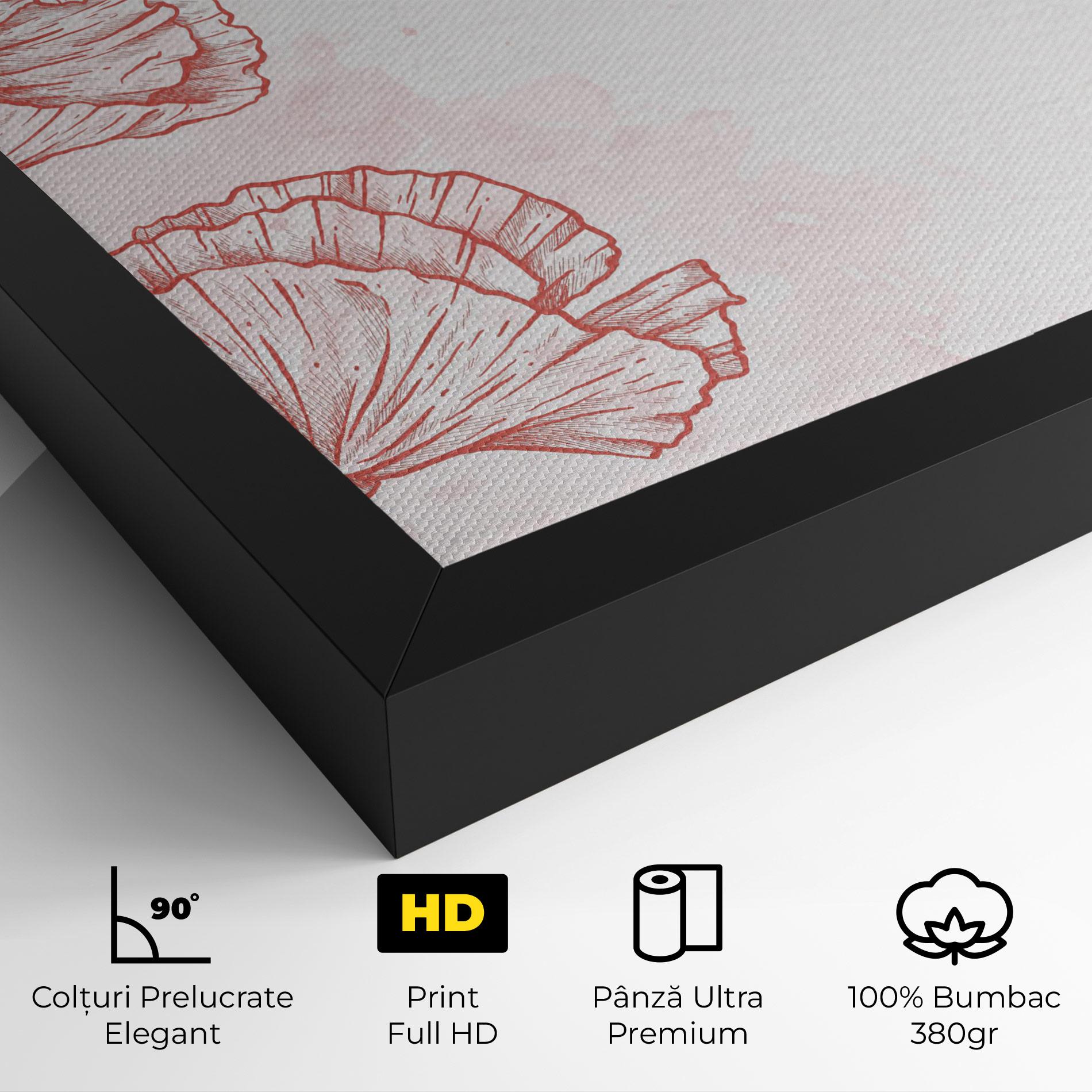 Tablou Canvas Red Poppy Line mockup 4