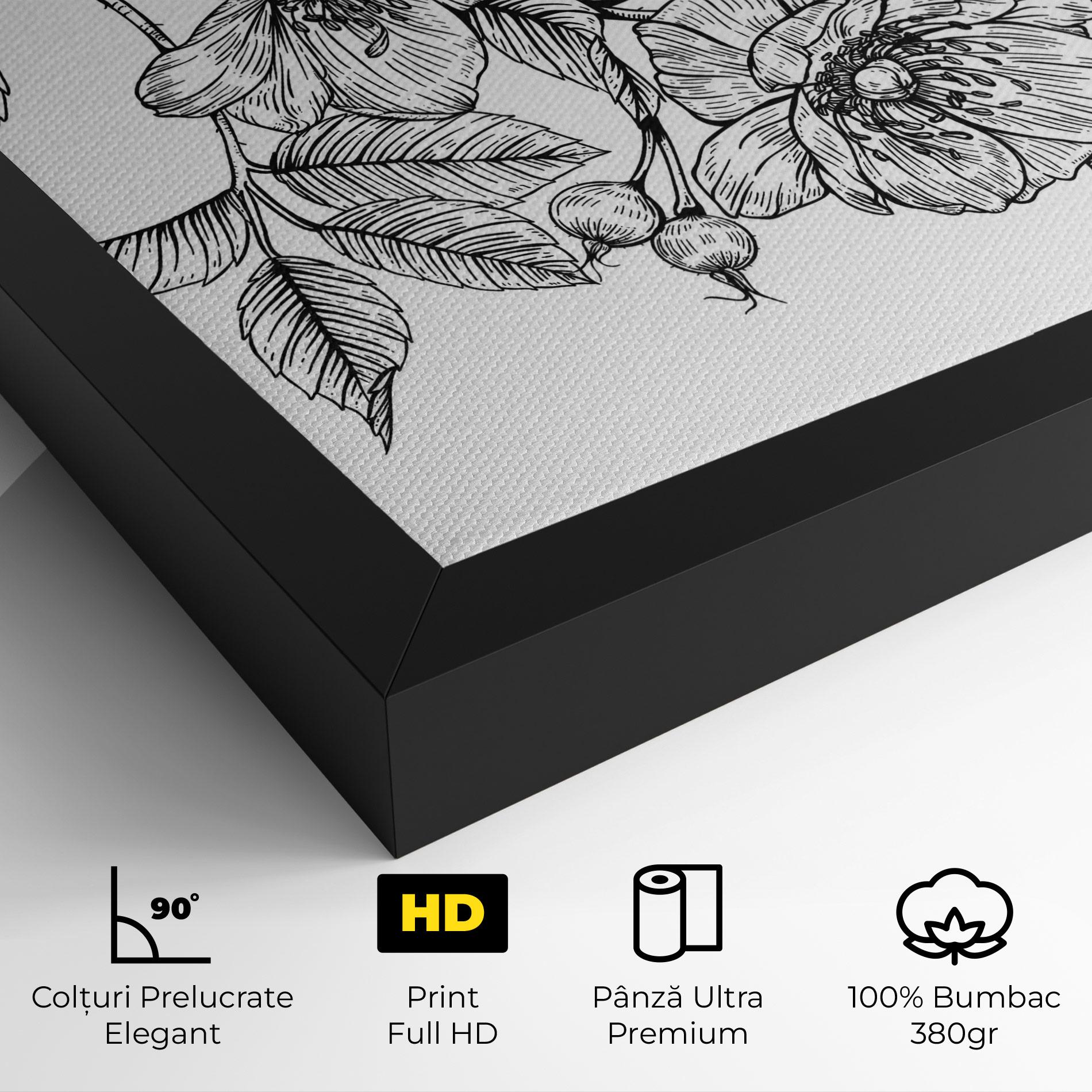 Tablou Canvas Rose Black Line mockup 4
