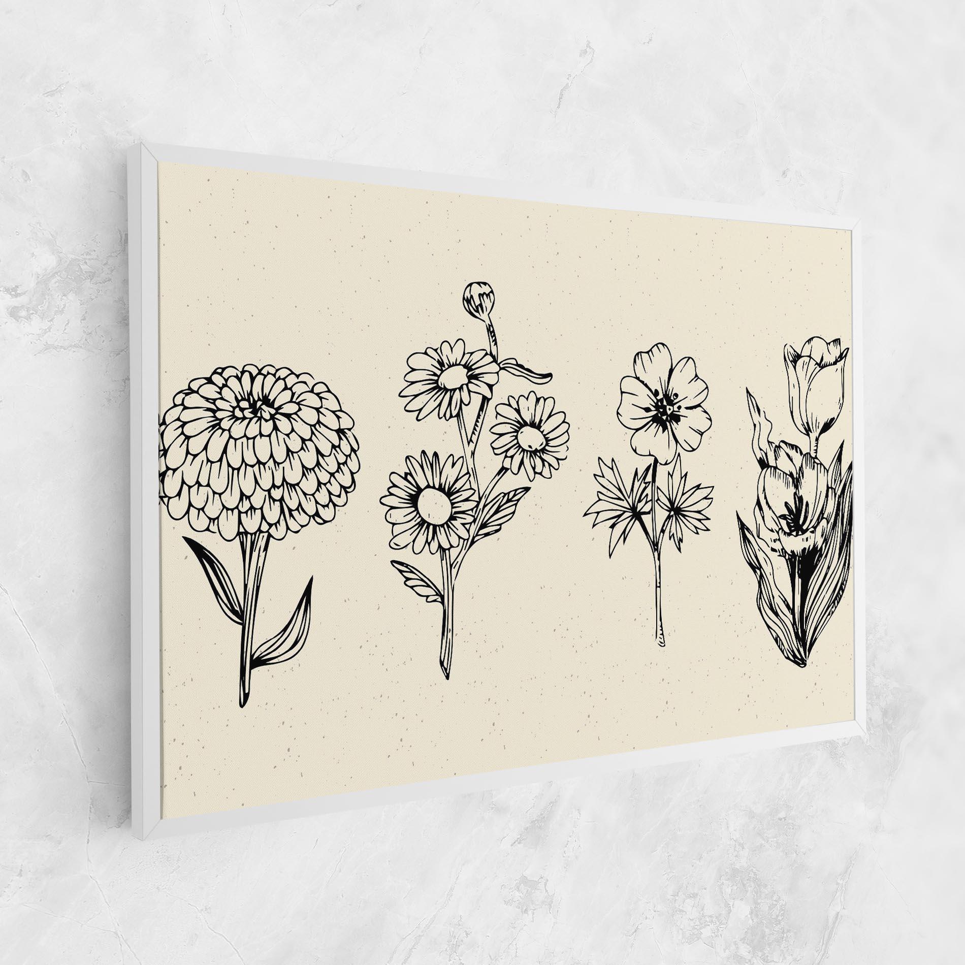 Tablou Canvas Black Line Cream mockup 1