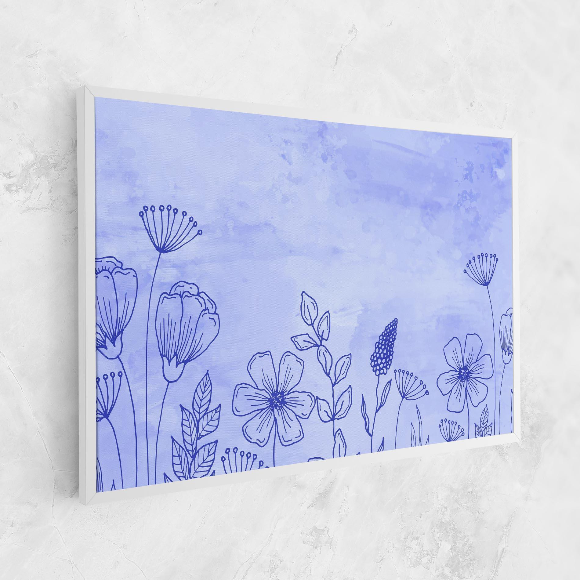 Tablou Canvas Blue Line Plant mockup 1