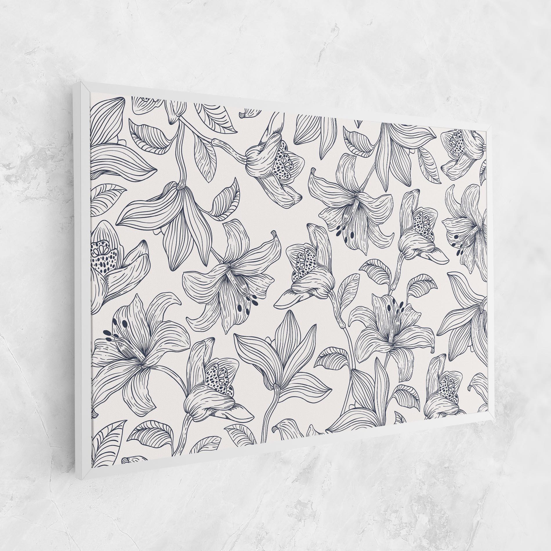 Tablou Canvas Blue Patern Flower mockup 1