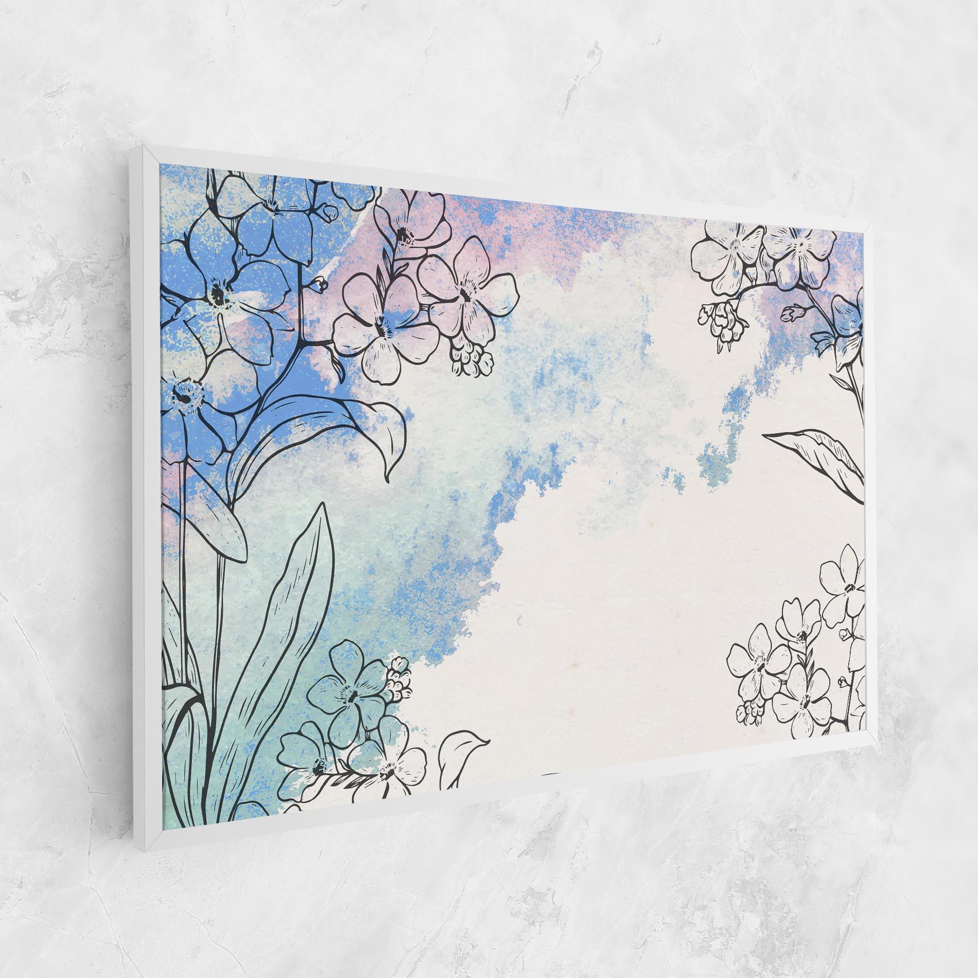 Tablou Canvas Blue Watercolor Flower mockup 1