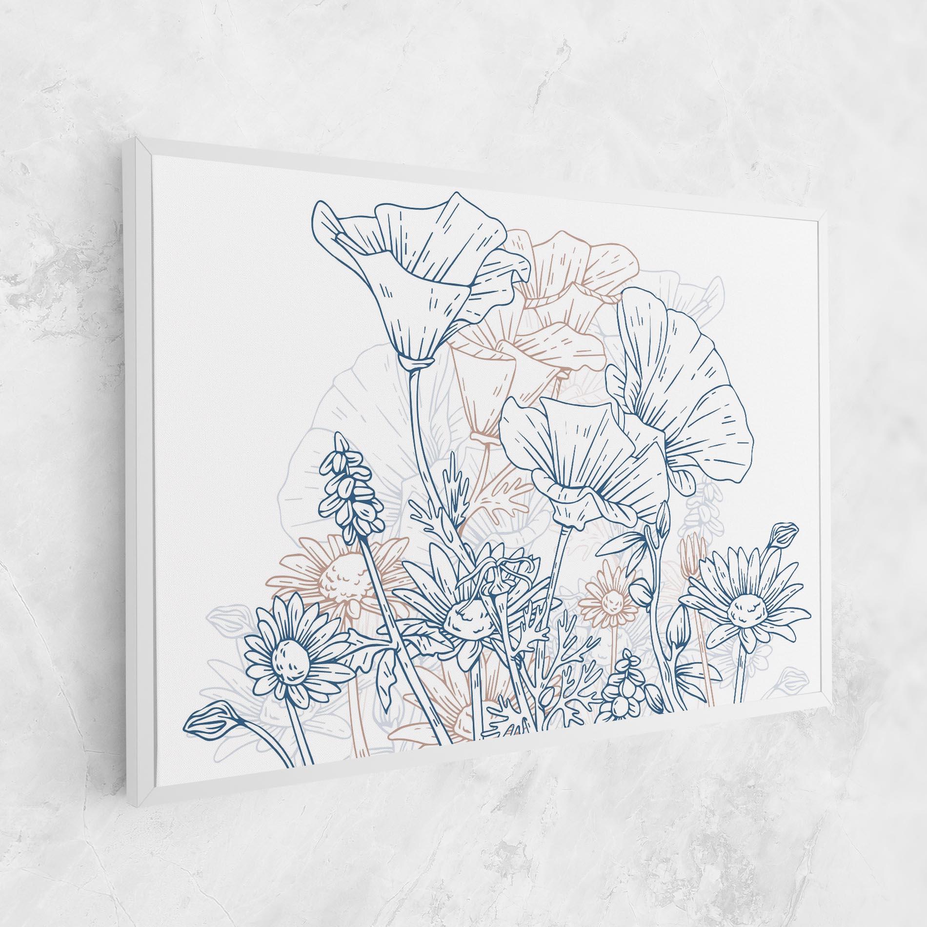 Tablou Canvas Cream Blue Line mockup 1