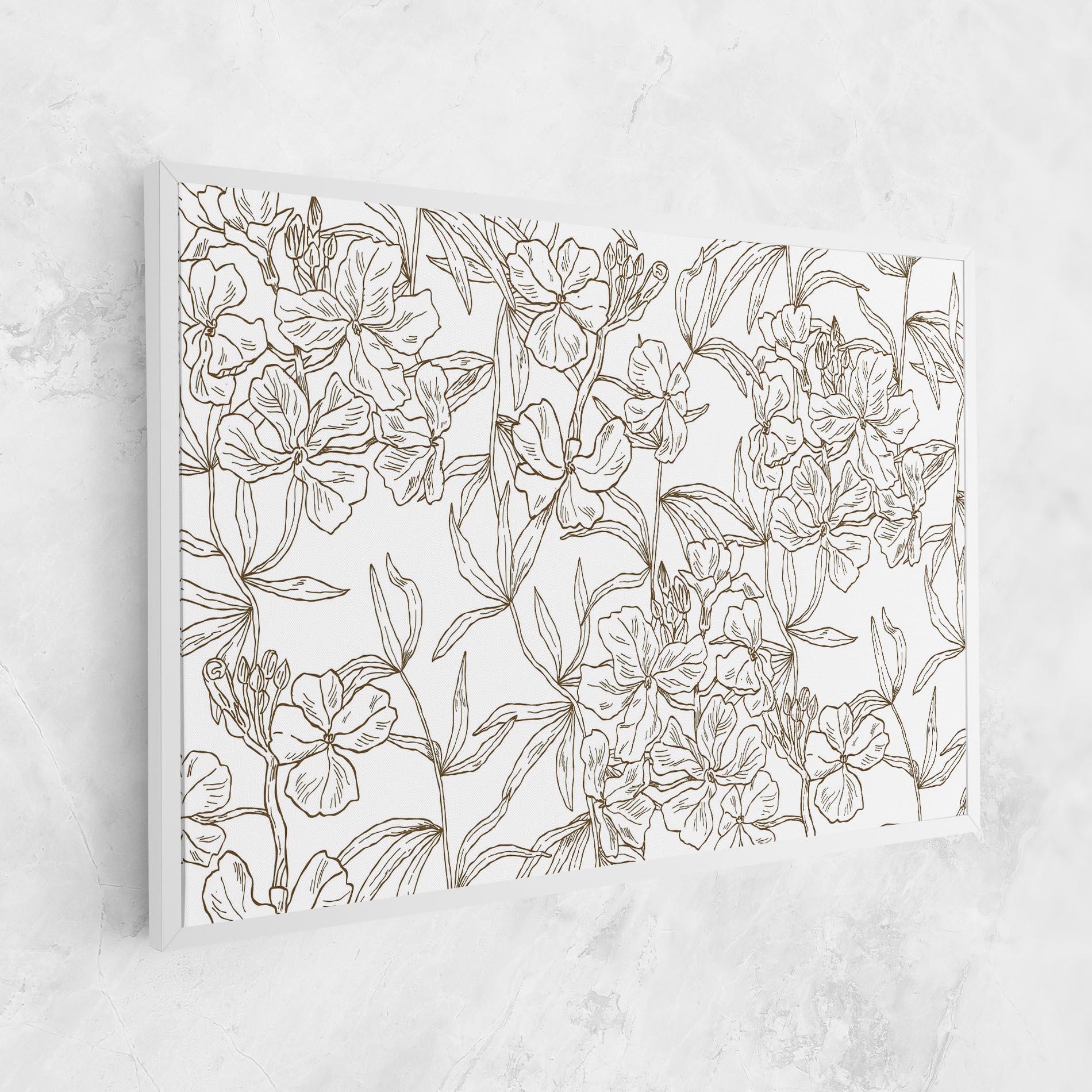 Tablou Canvas Flower Brown Line mockup 1
