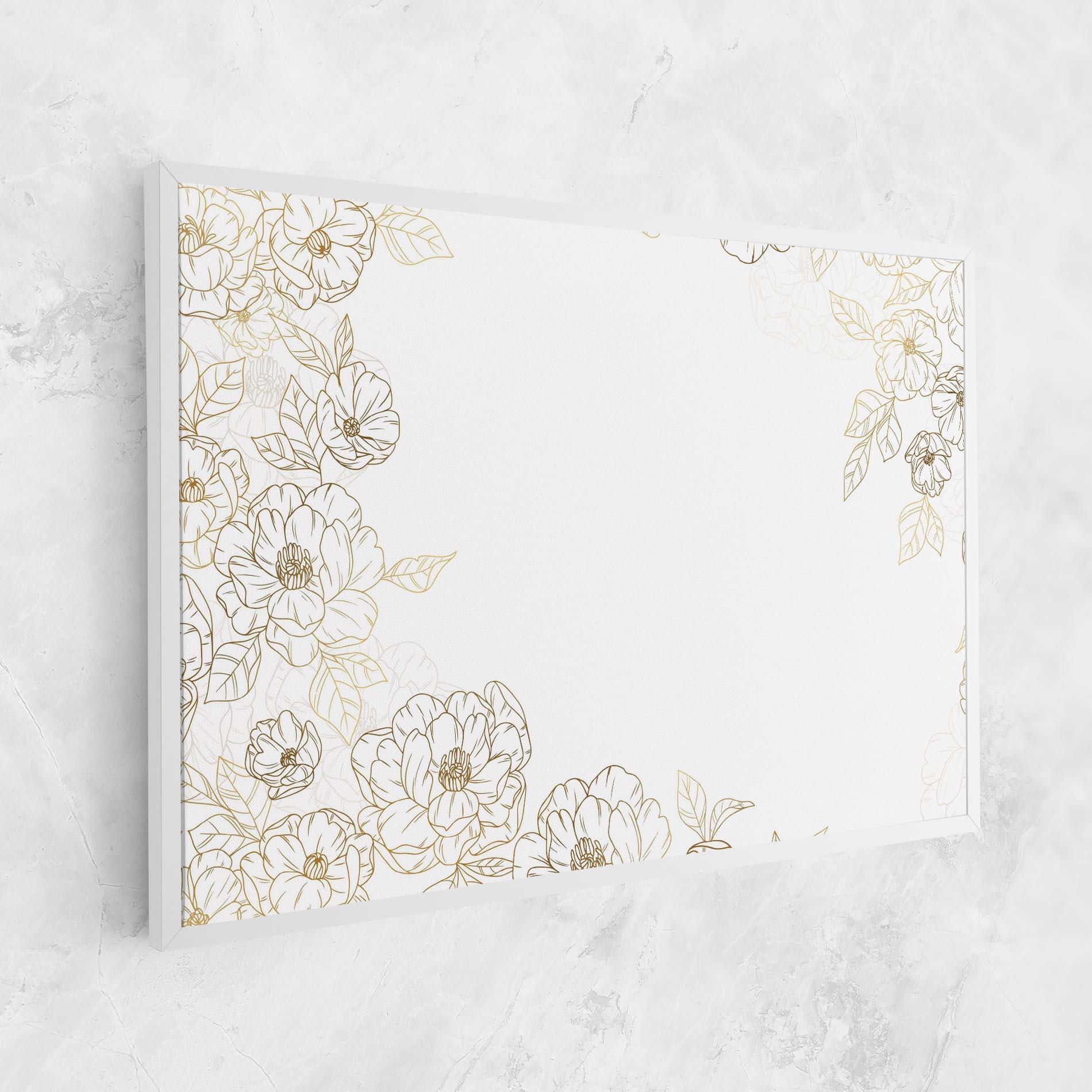 Tablou Canvas Flower Gold Line mockup 1