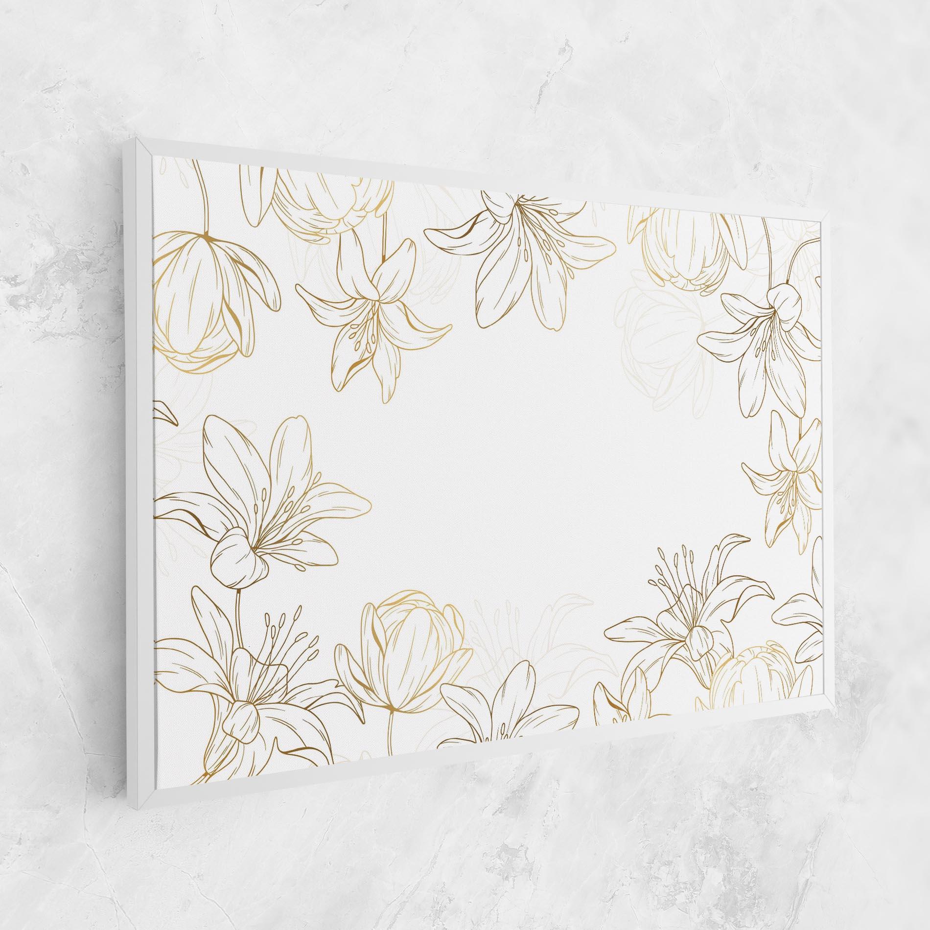Tablou Canvas Gold Line Flower mockup 1