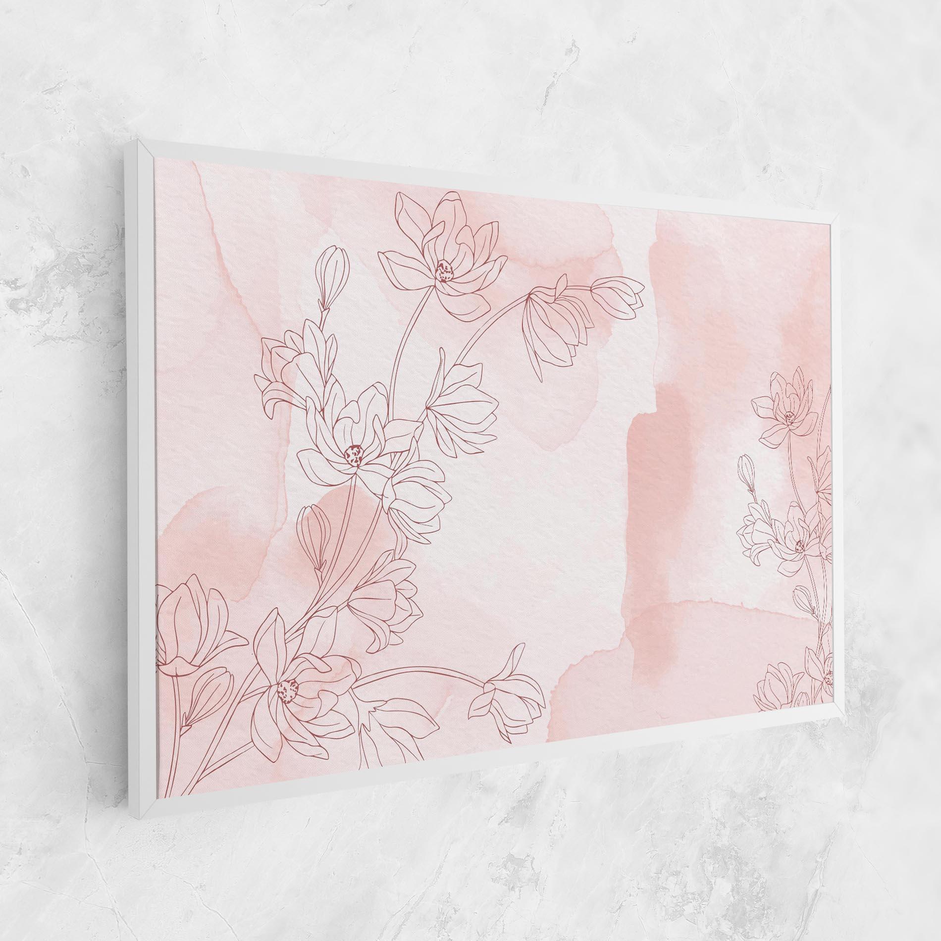 Tablou Canvas Pink Flower Line mockup 1