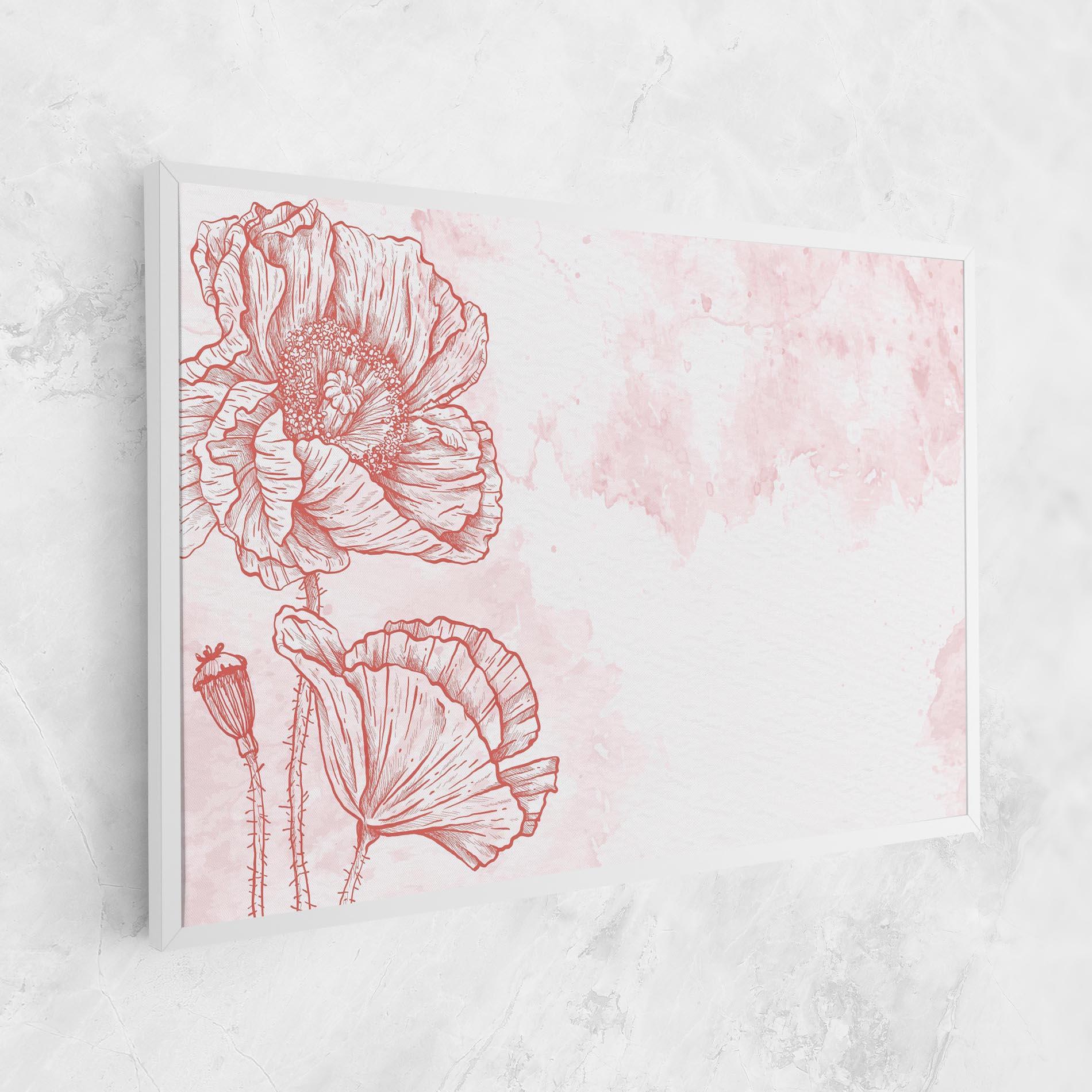 Tablou Canvas Red Poppy Line mockup 1