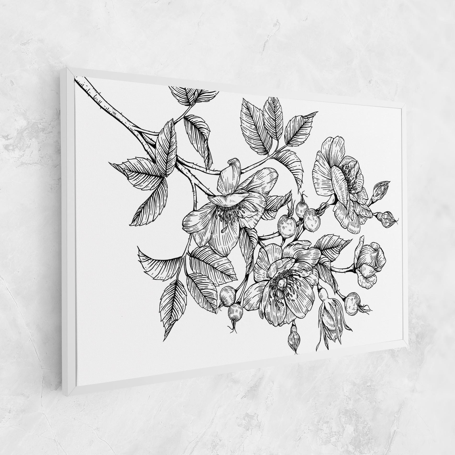 Tablou Canvas Rose Black Line mockup 1