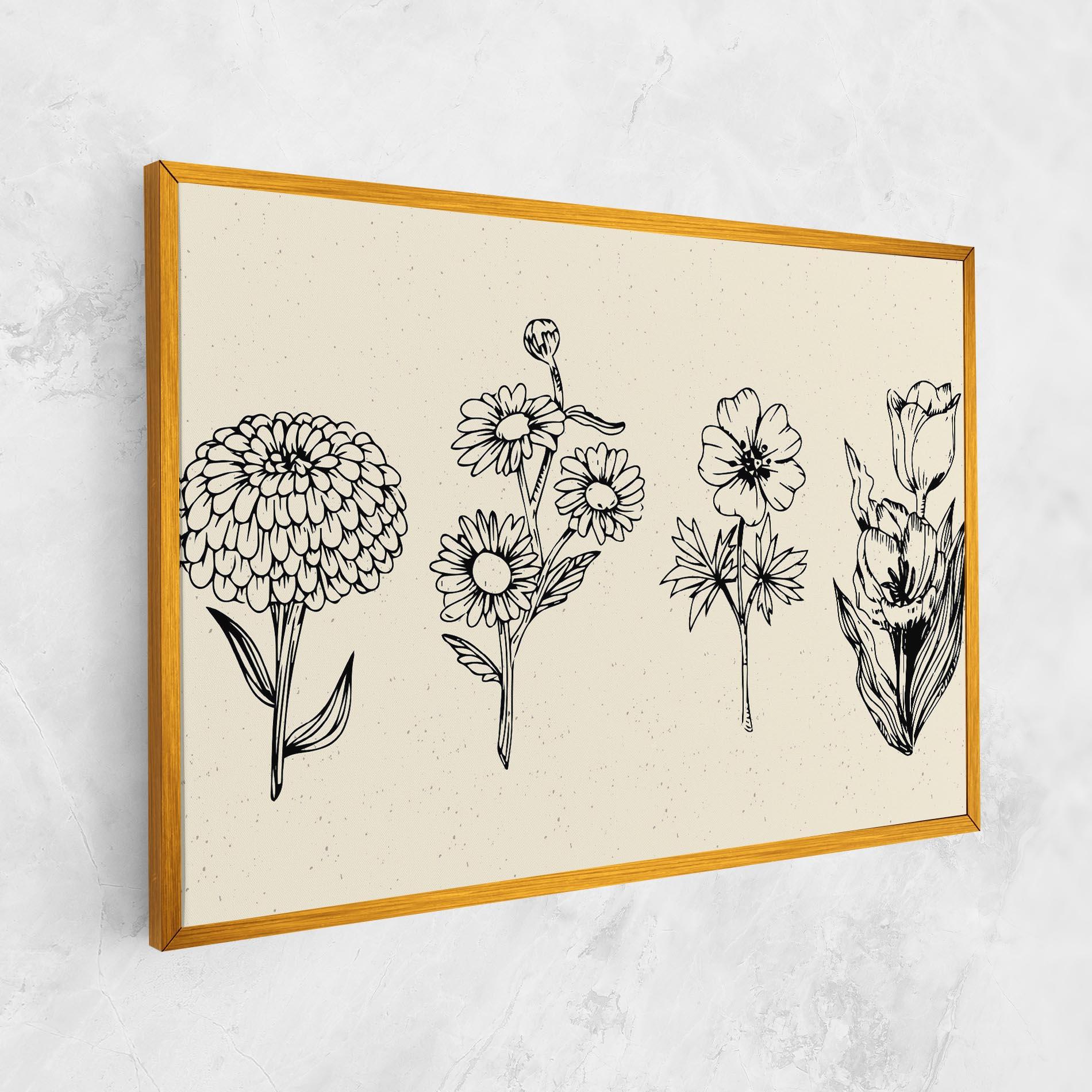 Tablou Canvas Black Line Cream mockup 1