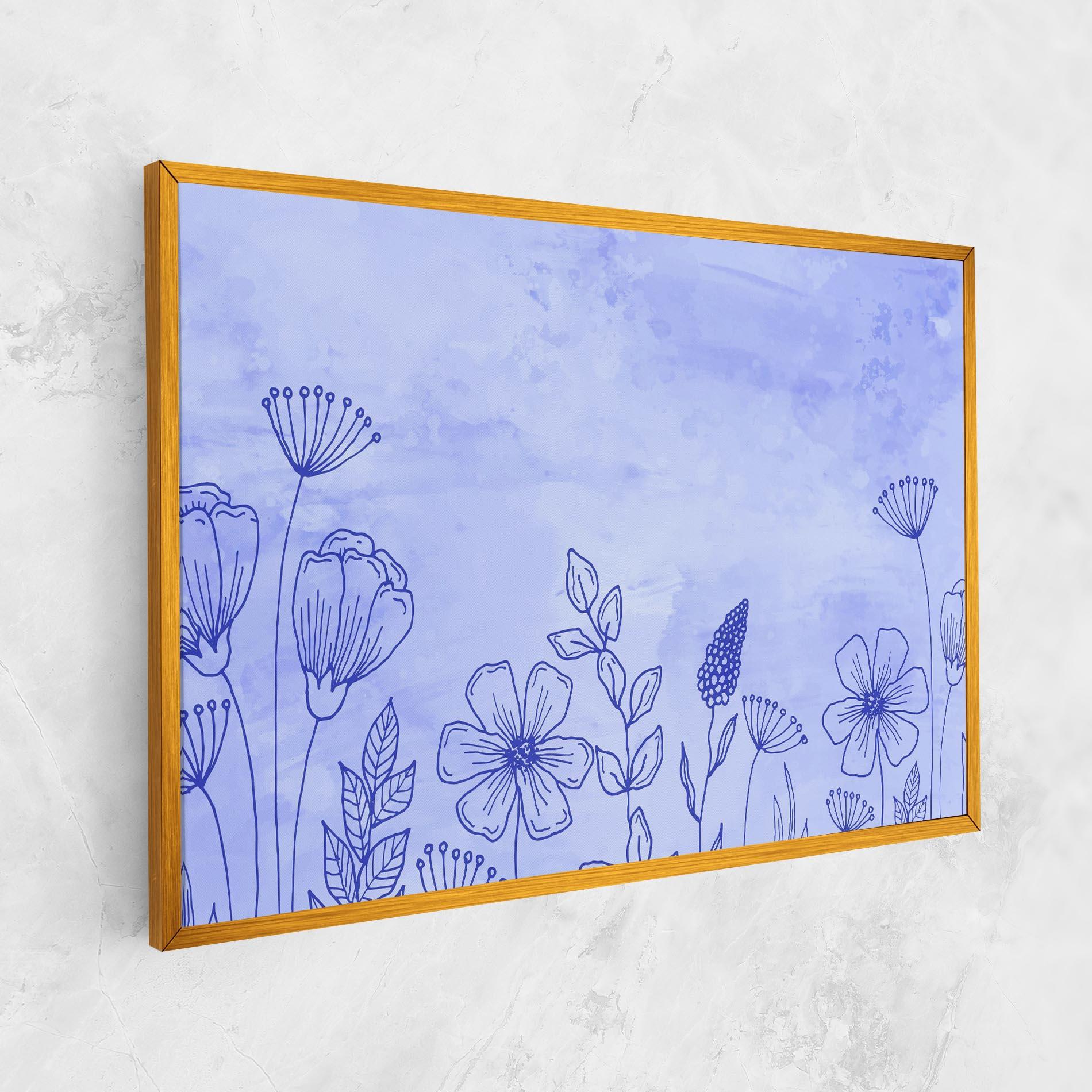 Tablou Canvas Blue Line Plant mockup 1