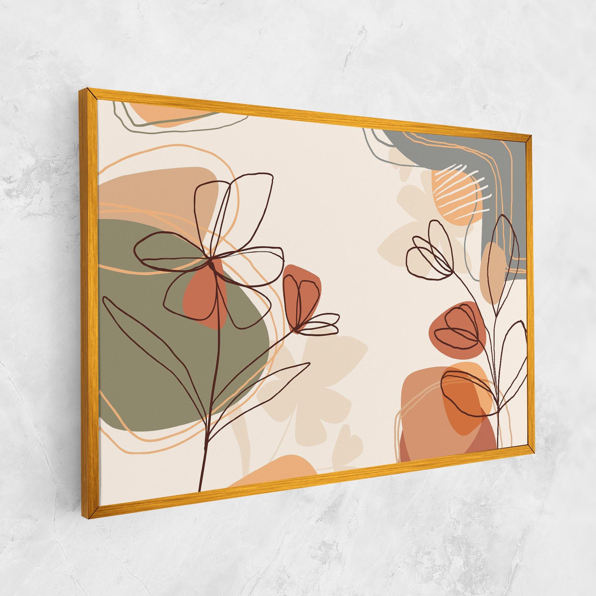 Tablou Canvas Brown Line Plants mockup 1