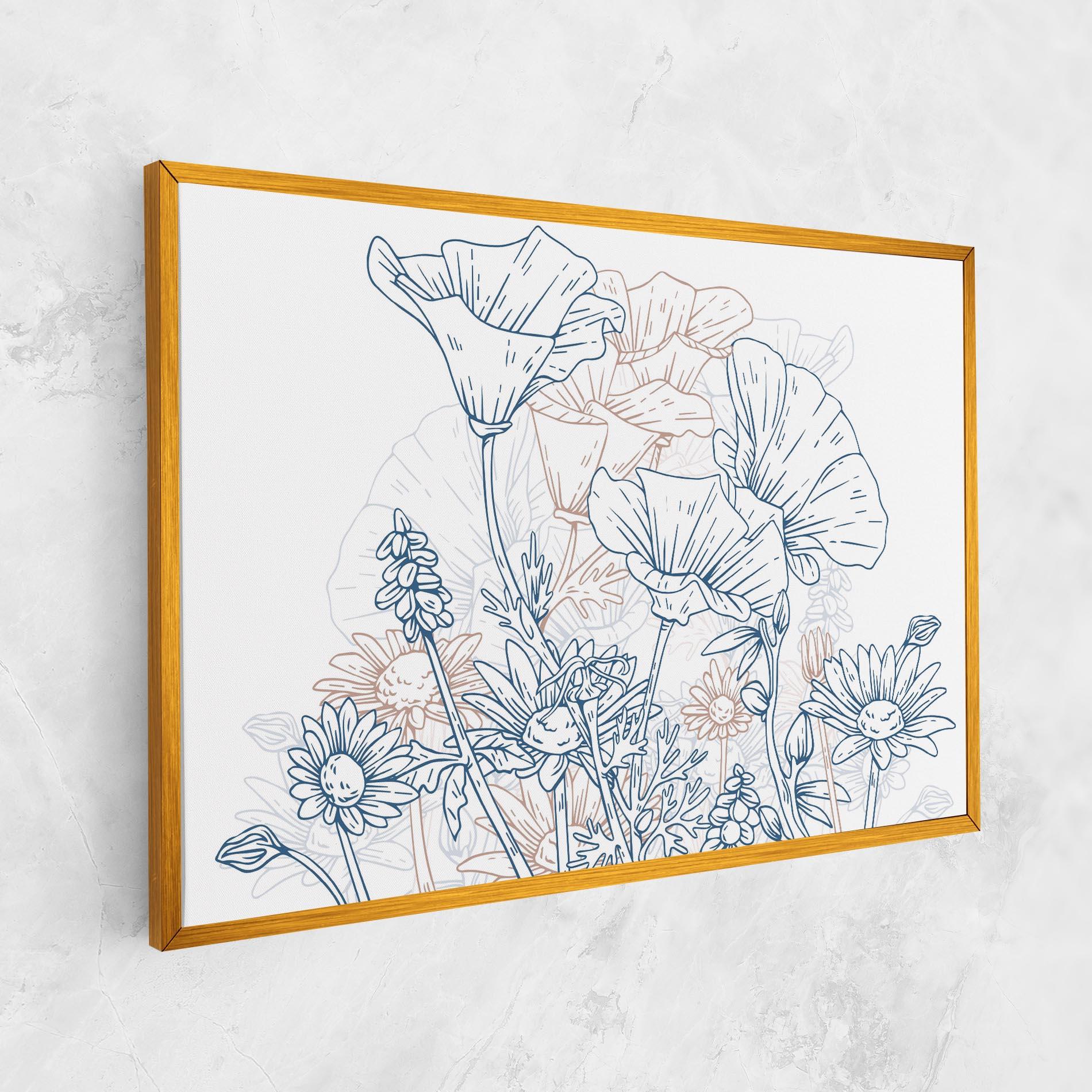 Tablou Canvas Cream Blue Line mockup 1