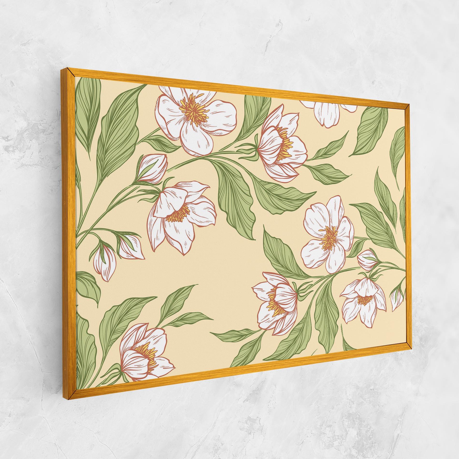 Tablou Canvas Cream Flower White mockup 1