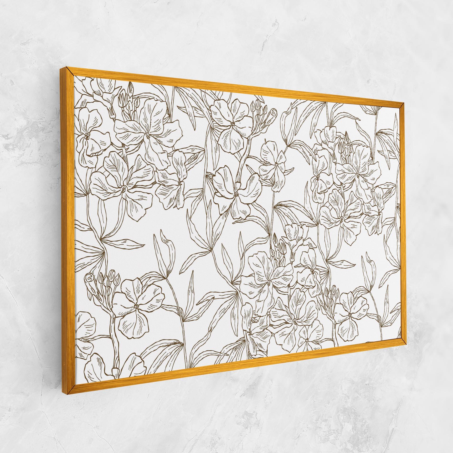 Tablou Canvas Flower Brown Line mockup 1
