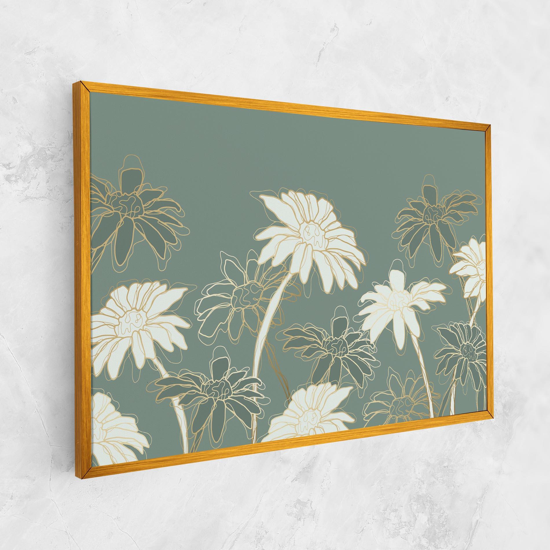 Tablou Canvas Gold Green Line mockup 1