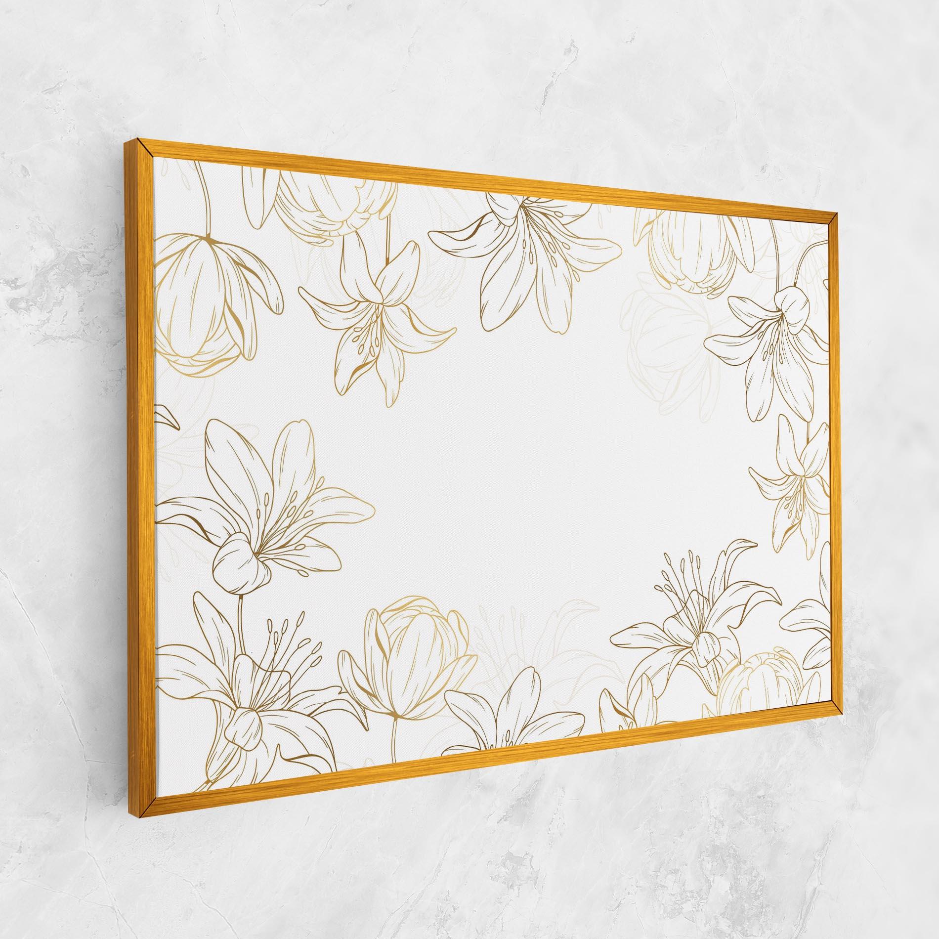 Tablou Canvas Gold Line Flower mockup 1