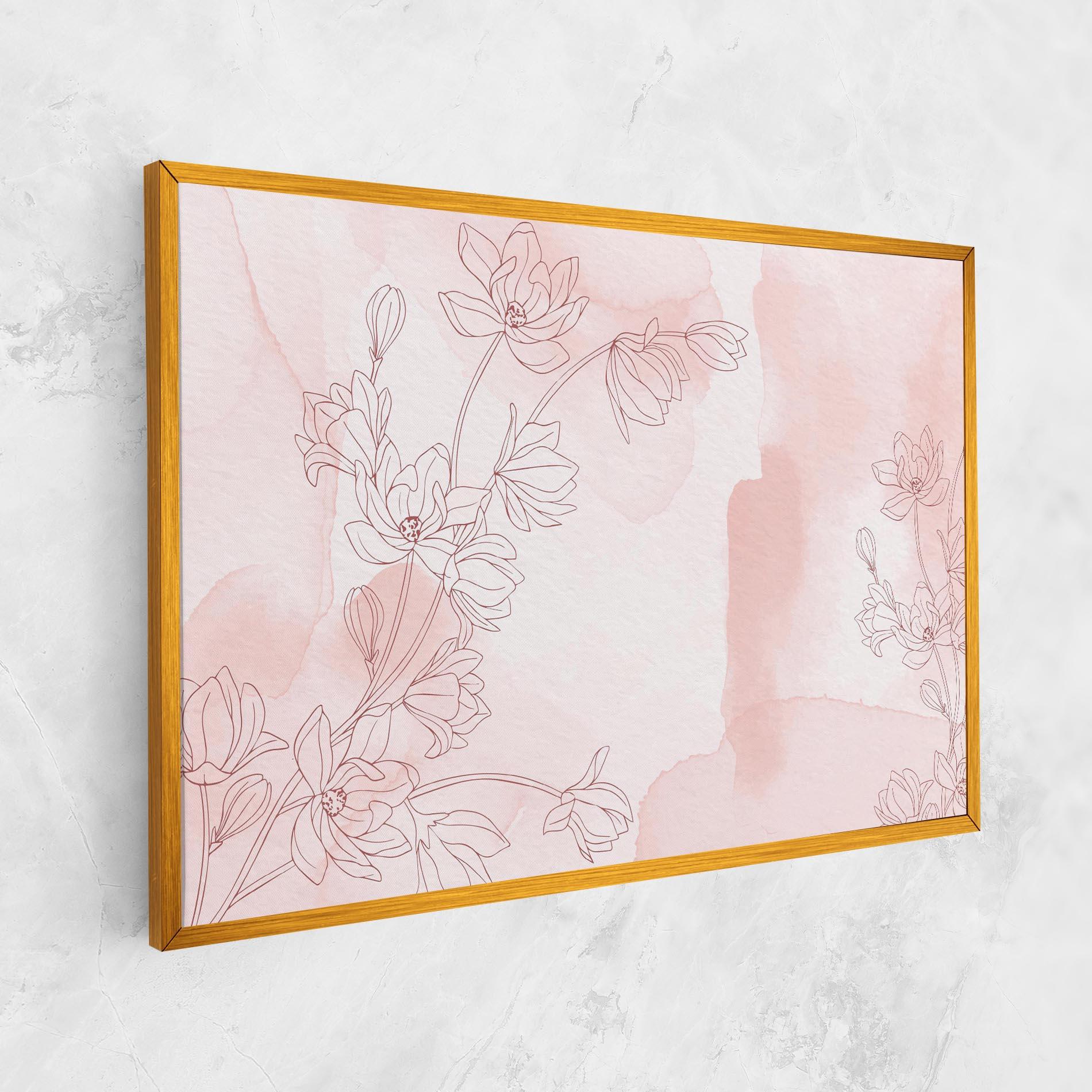Tablou Canvas Pink Flower Line mockup 1