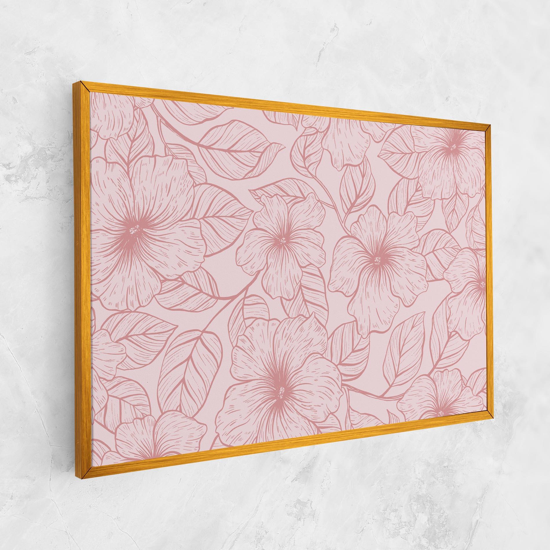 Tablou Canvas Pink Line Flower mockup 1